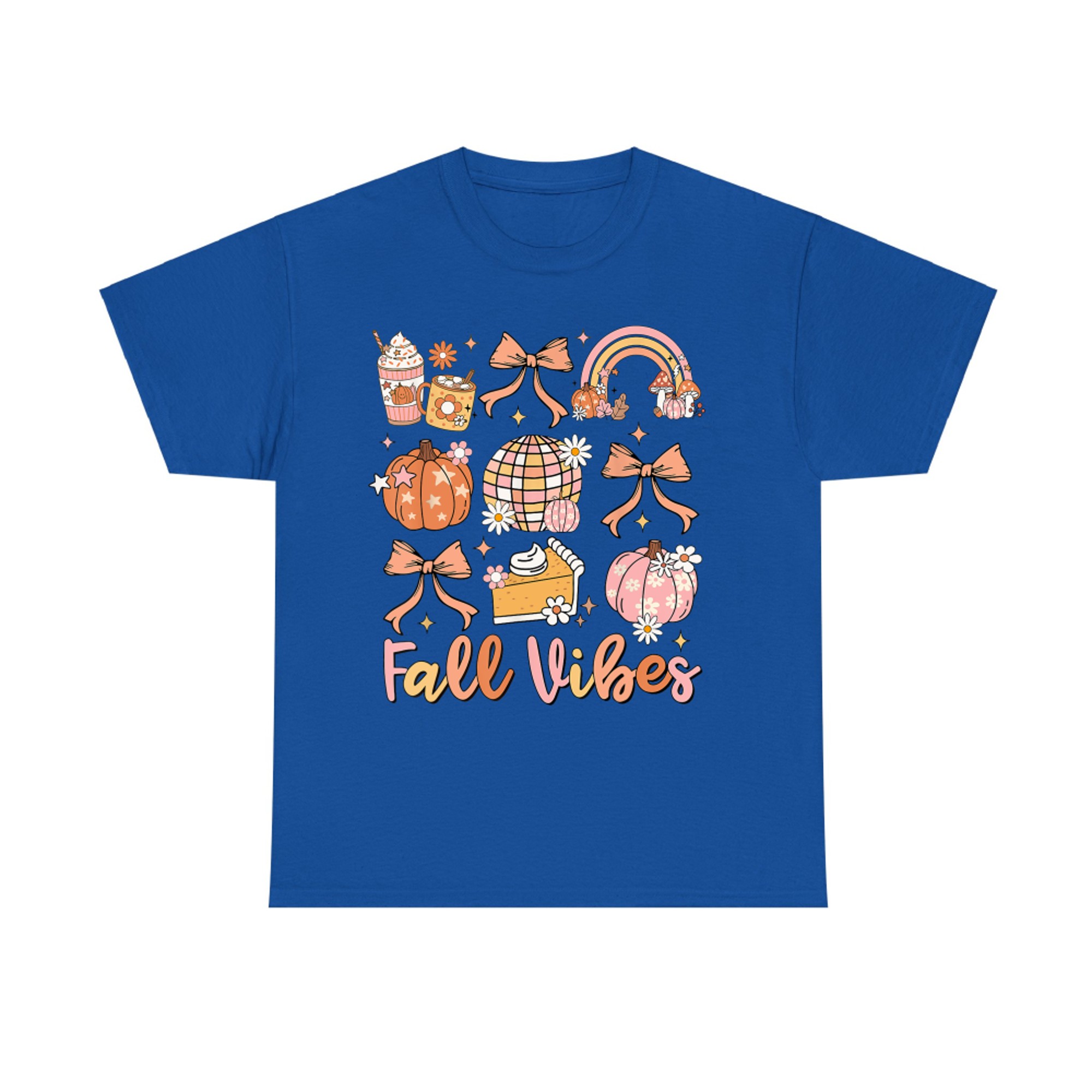 Retro Coffee Fall Vibes Autumn Coquette Pumpkin Thanksgiving T-Shirt