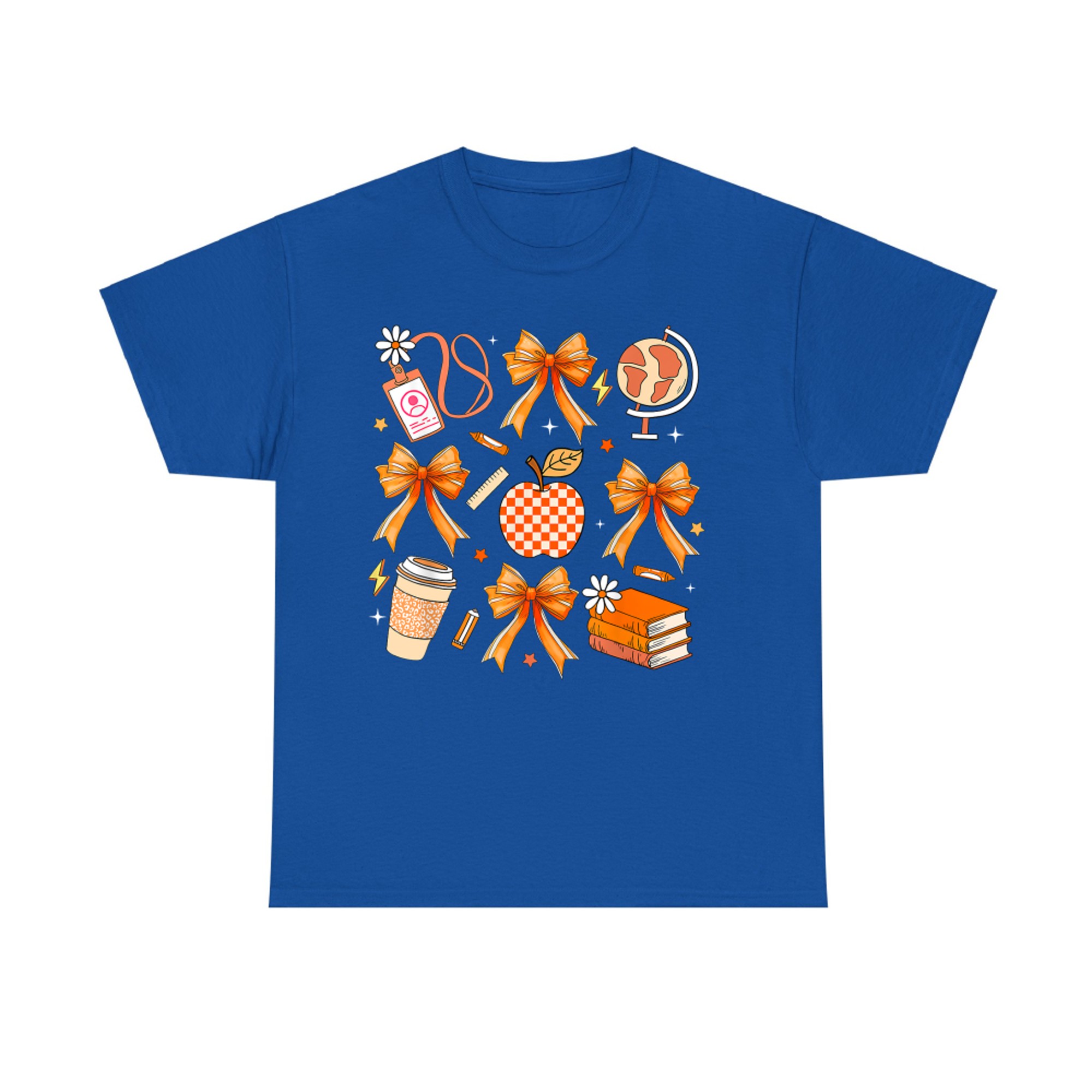 Retro Coquette Bow Teacher Fall Autumn Thanksgiving T-Shirt