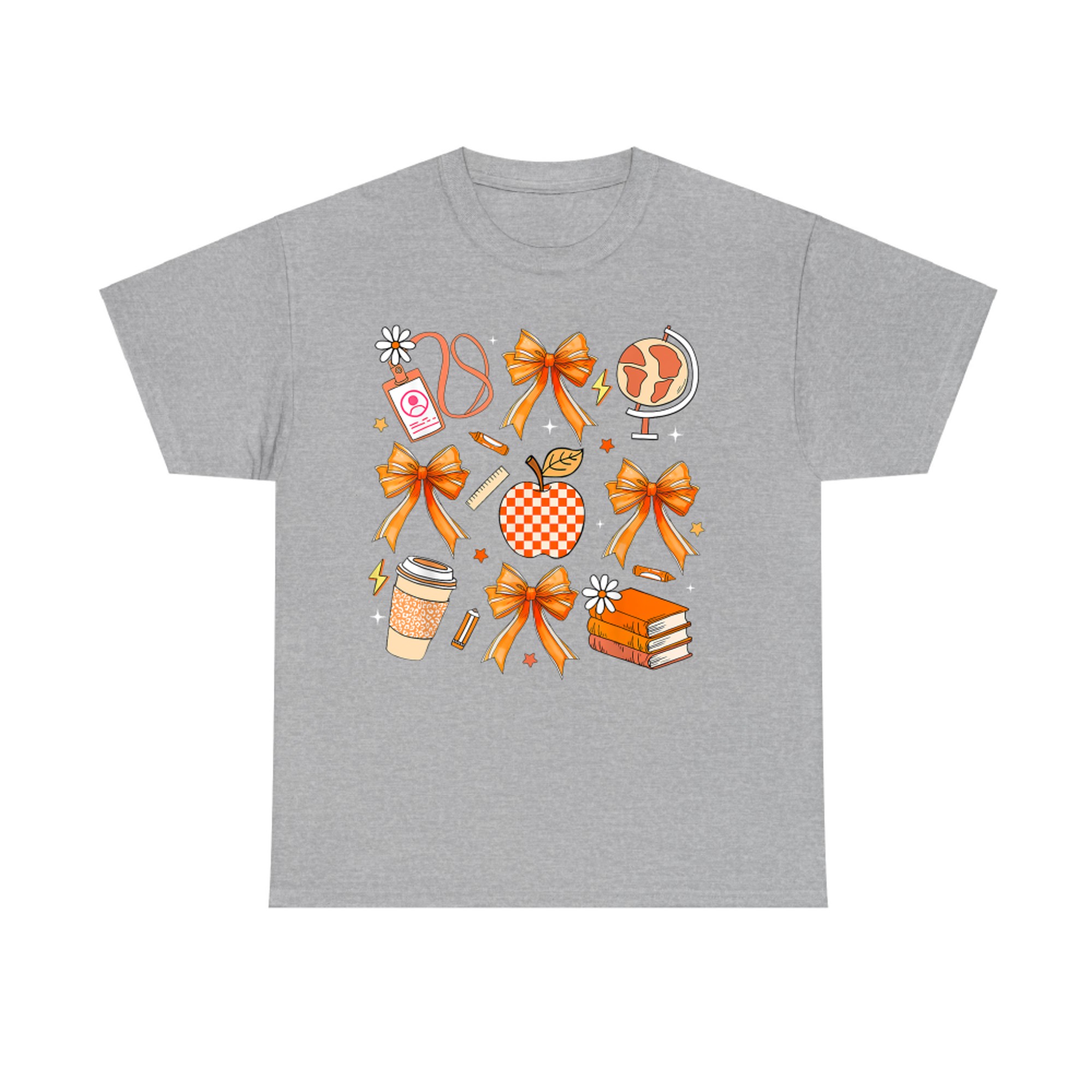 Retro Coquette Bow Teacher Fall Autumn Thanksgiving T-Shirt