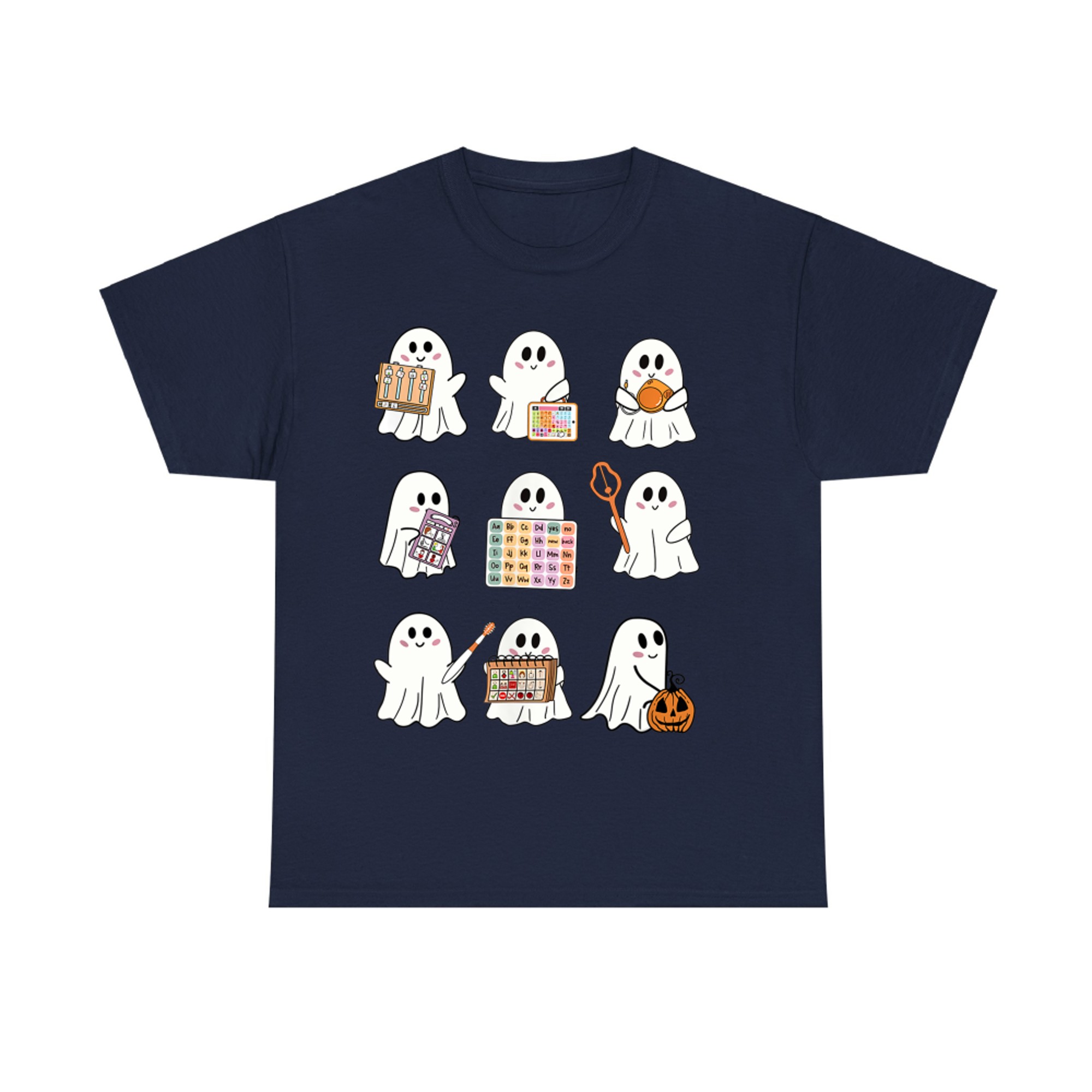 Speech Therapy Ghost Squad Halloween Learning Fun Autumn Fall T-Shirt