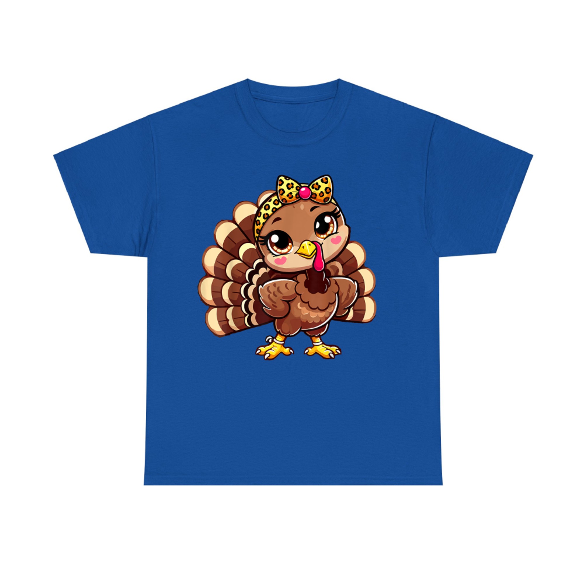 Cute Thanksgiving Turkey Girl Leopard Autumn T-Shirt