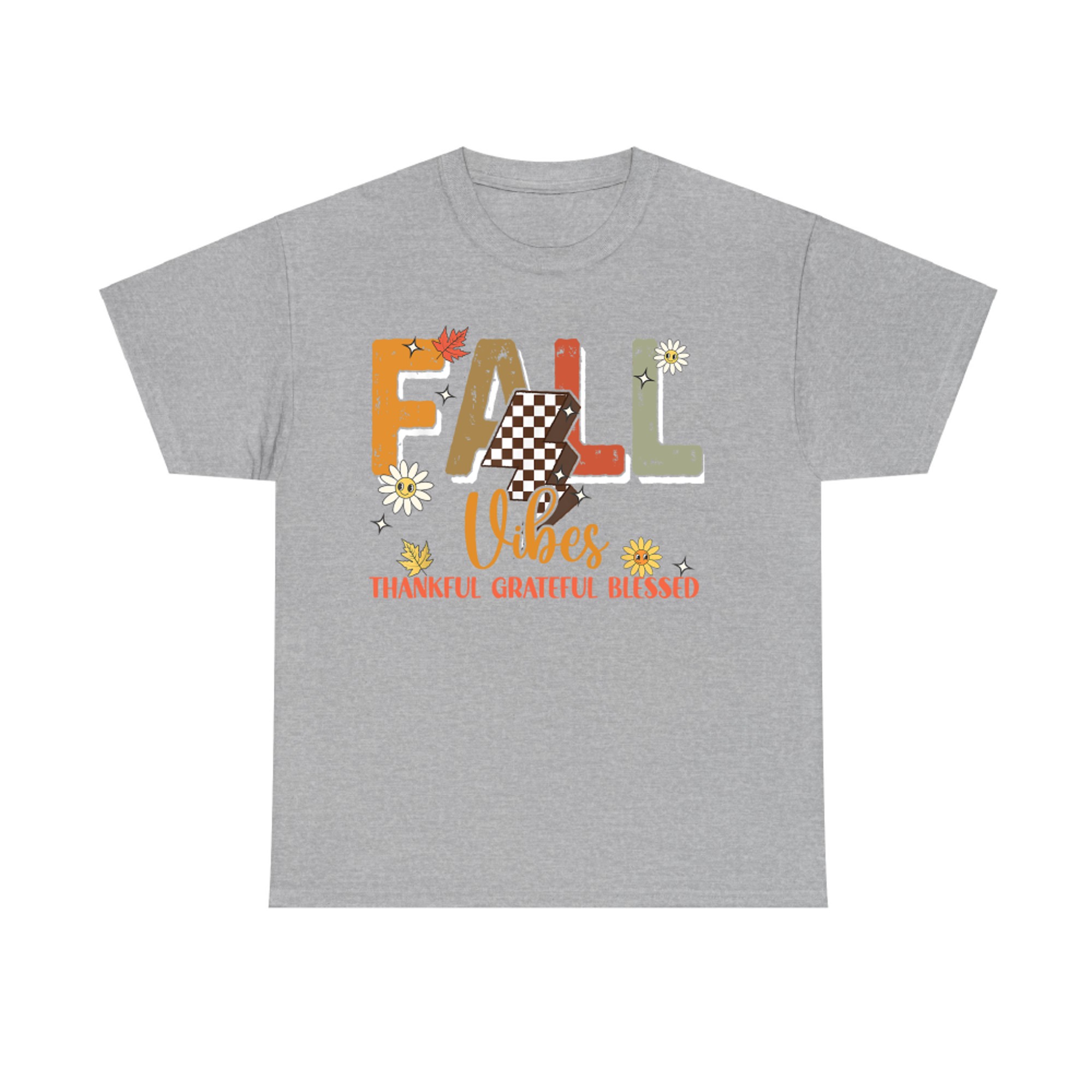 Fall Vibes Thankful Grateful Blessed Autumn Leaves T-Shirt