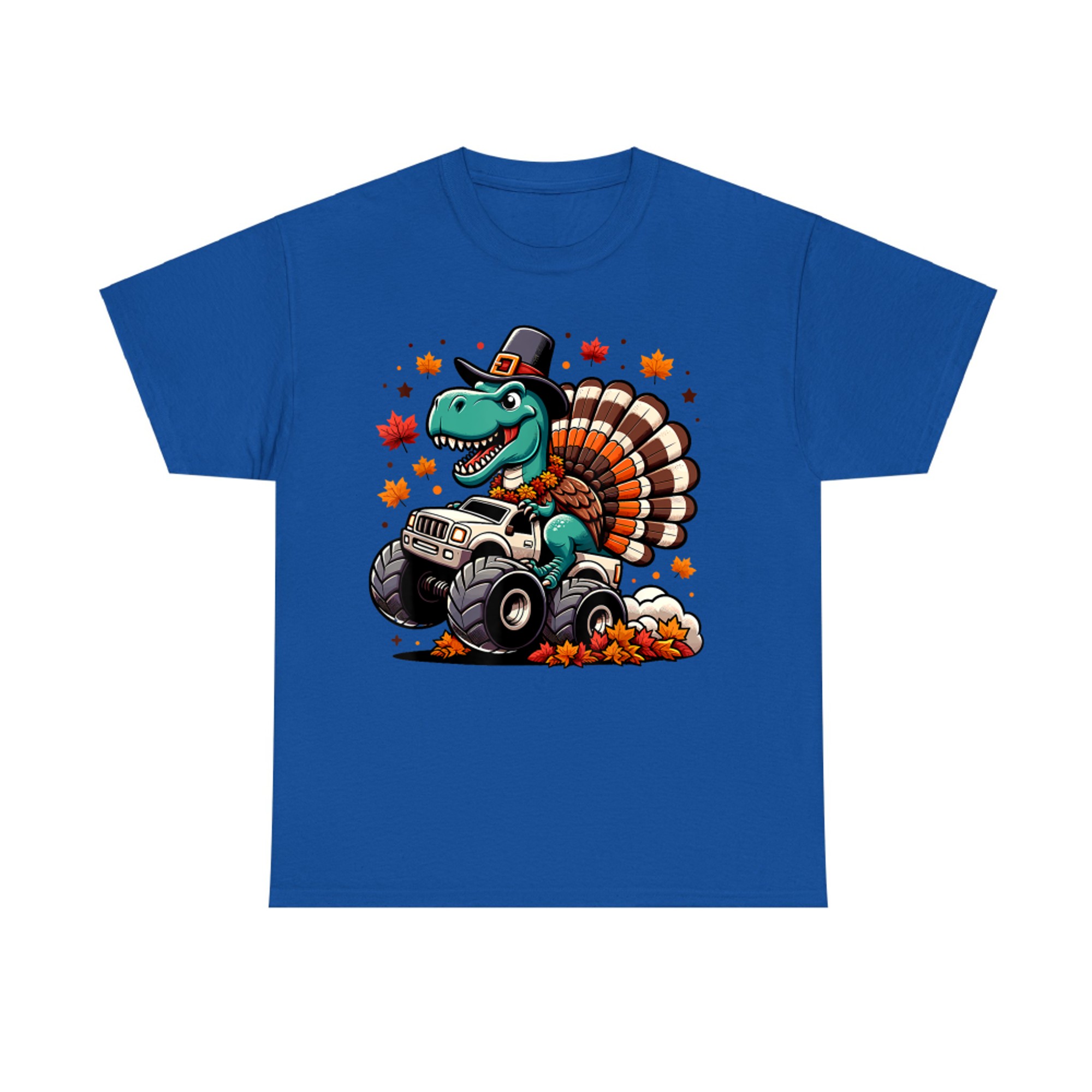 Funny Thanksgiving Dinosaur Monster Truck Turkey Costume T-Shirt