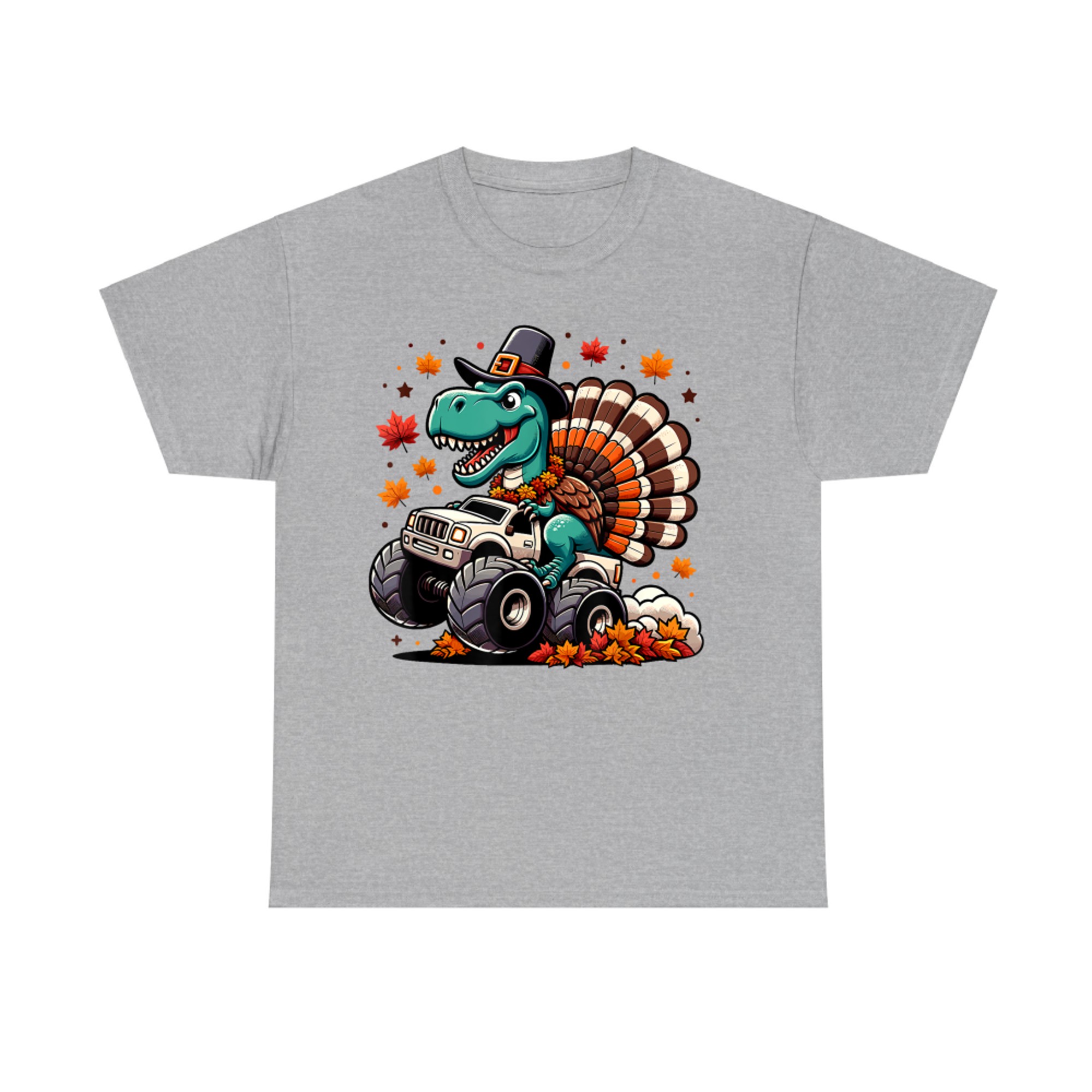 Funny Thanksgiving Dinosaur Monster Truck Turkey Costume T-Shirt