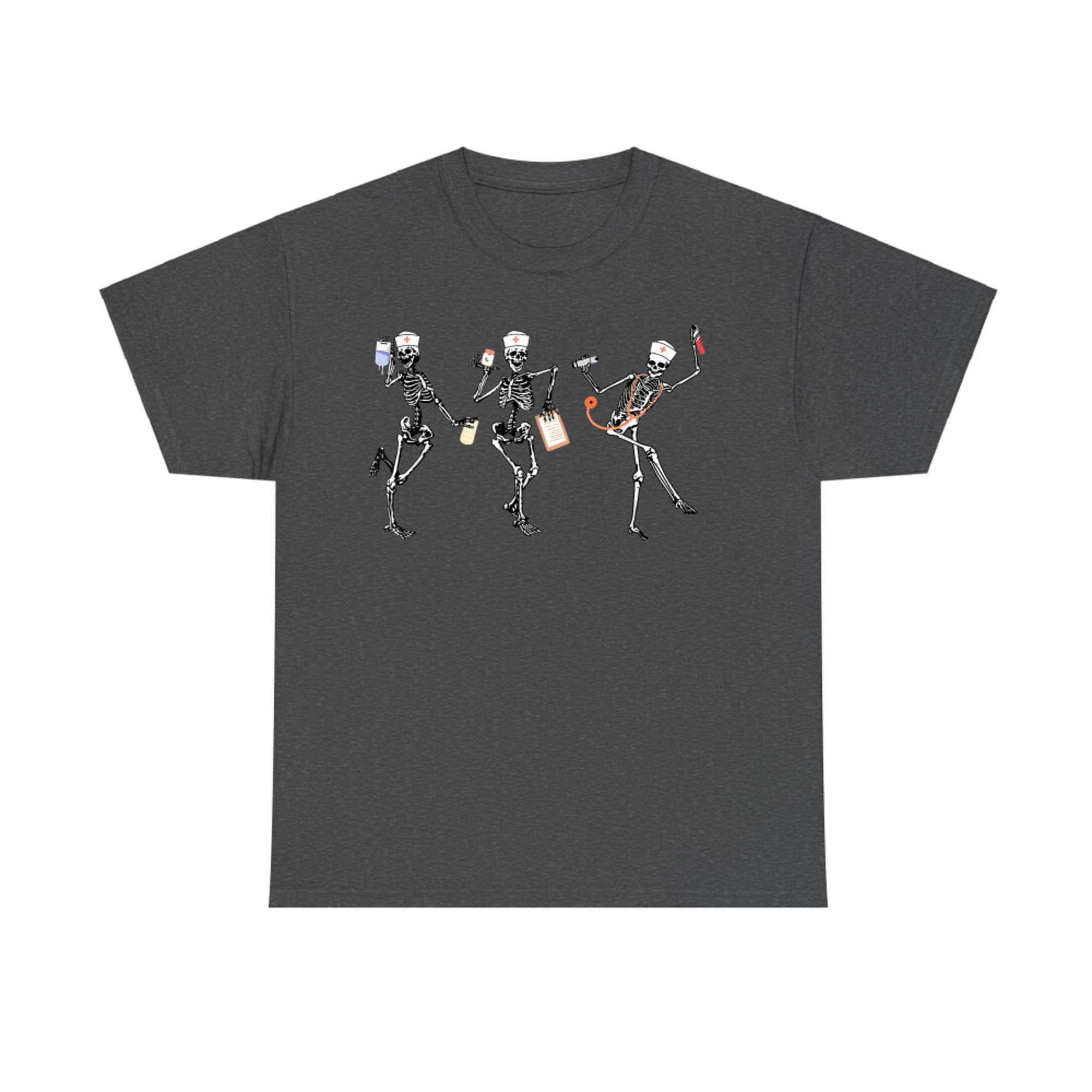 Nurse Halloween Dancing Skeleton Funny Autumn Fall T-Shirt