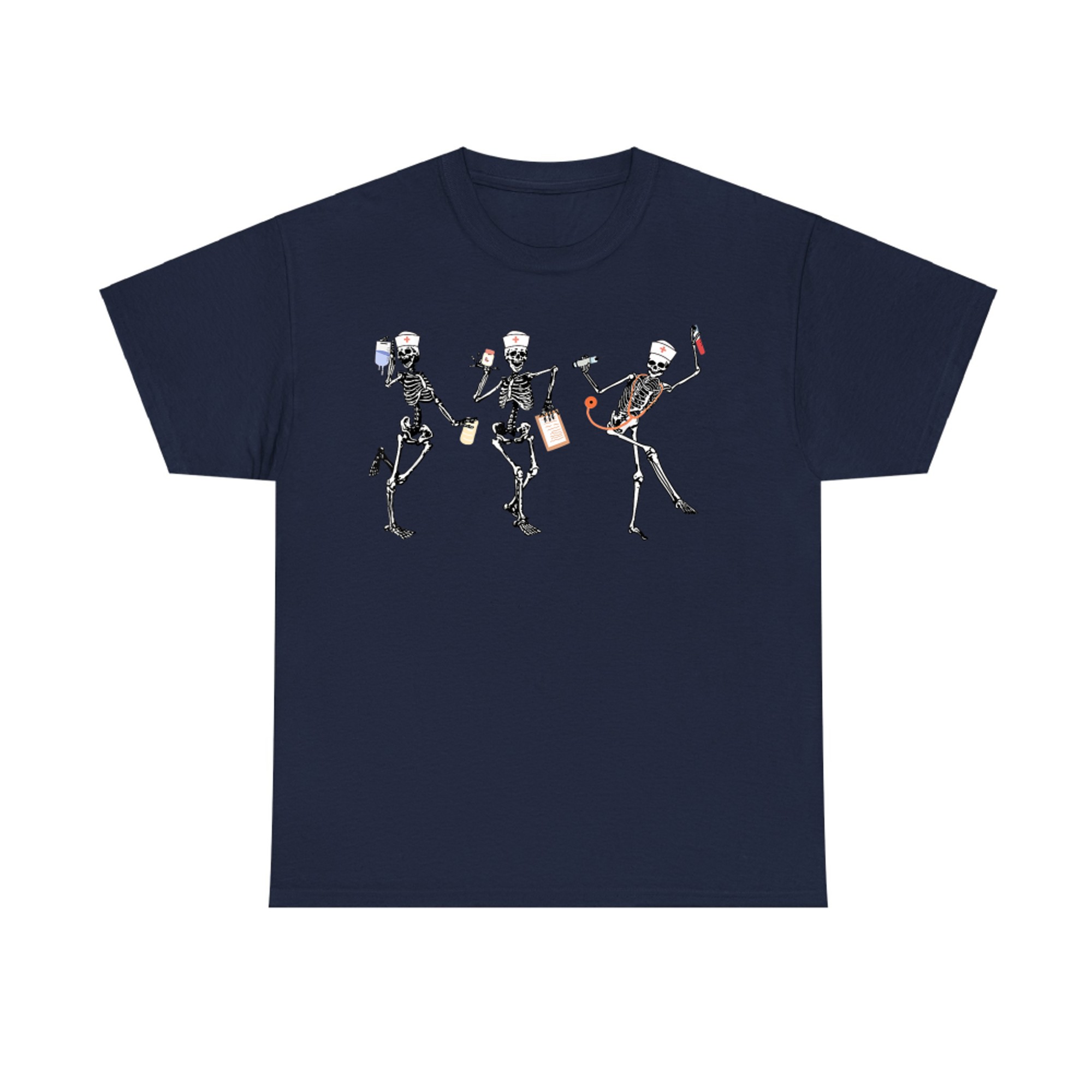 Nurse Halloween Dancing Skeleton Funny Autumn Fall T-Shirt