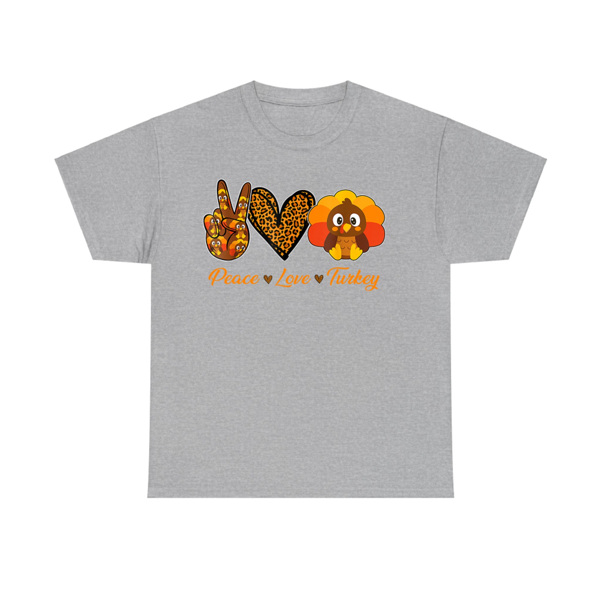 Peace Love Turkey Thanksgiving Fall Autumn T-Shirt