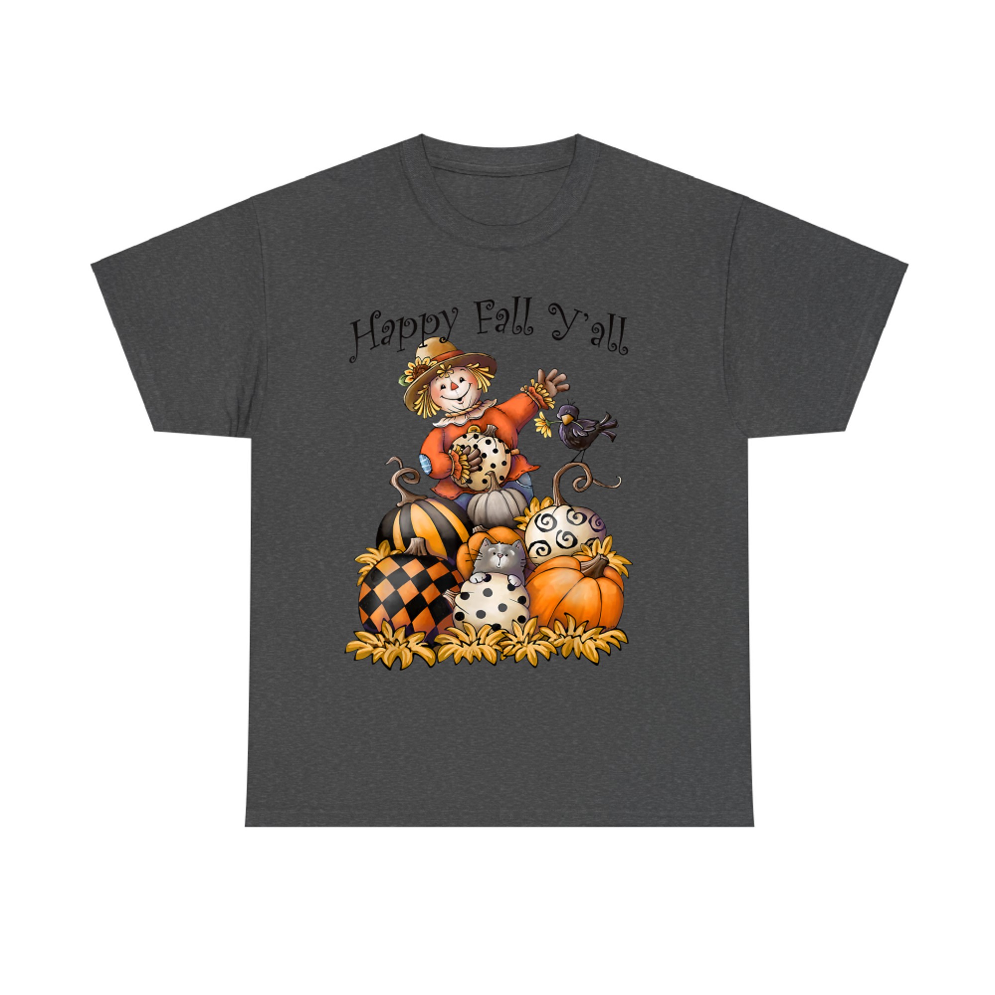 Scarecrow Happy Fall Y'all Pumpkin Thanksgiving Halloween T-Shirt