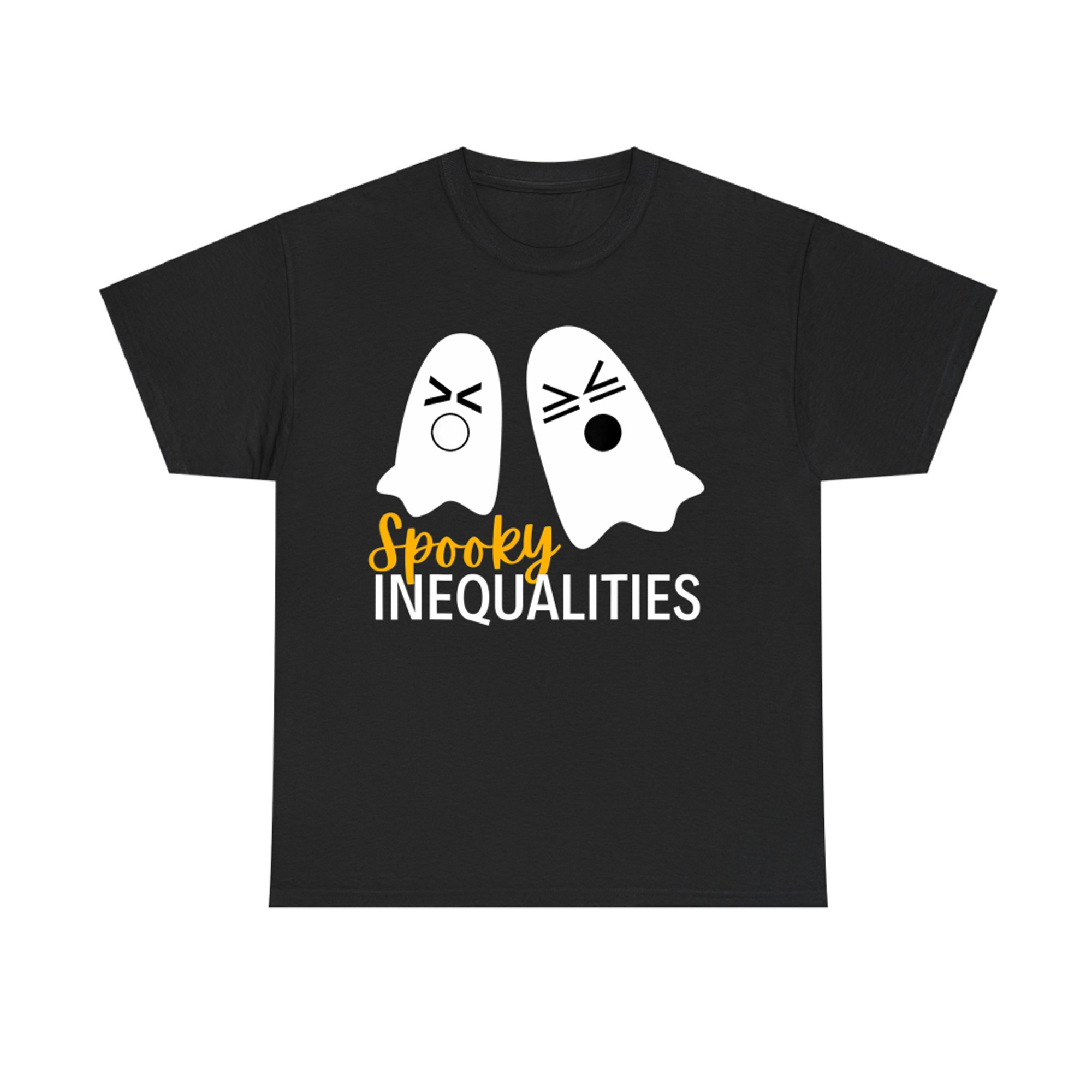 Spooky Ghost Inequalities Funny Halloween Math Teacher T-Shirt