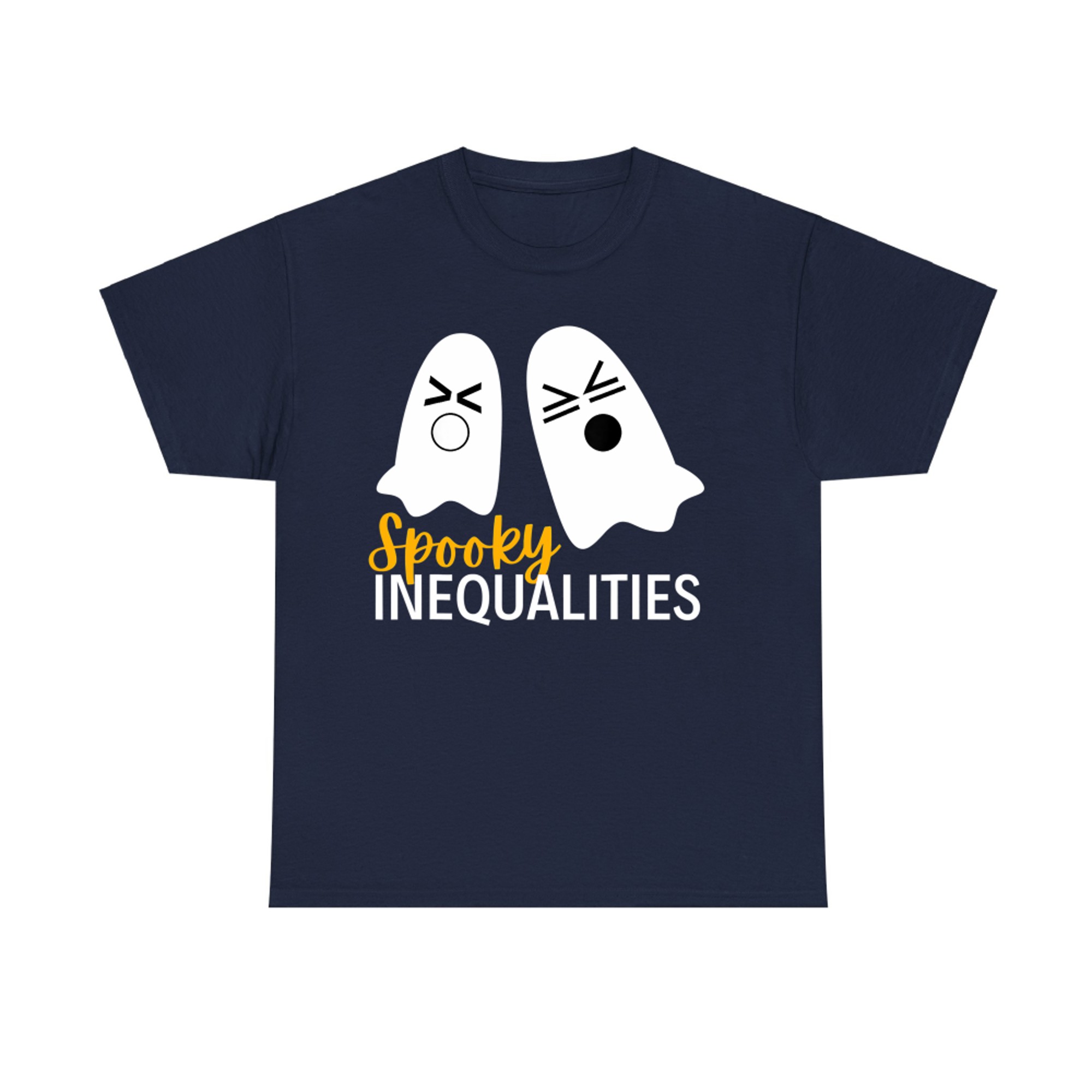 Spooky Ghost Inequalities Funny Halloween Math Teacher T-Shirt