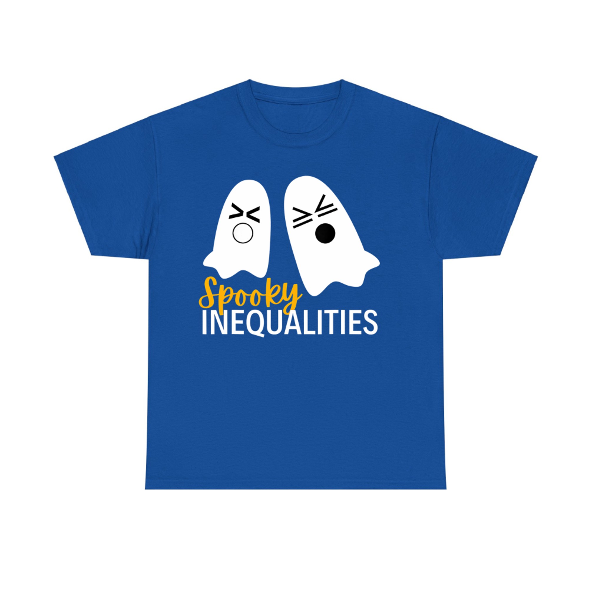 Spooky Ghost Inequalities Funny Halloween Math Teacher T-Shirt