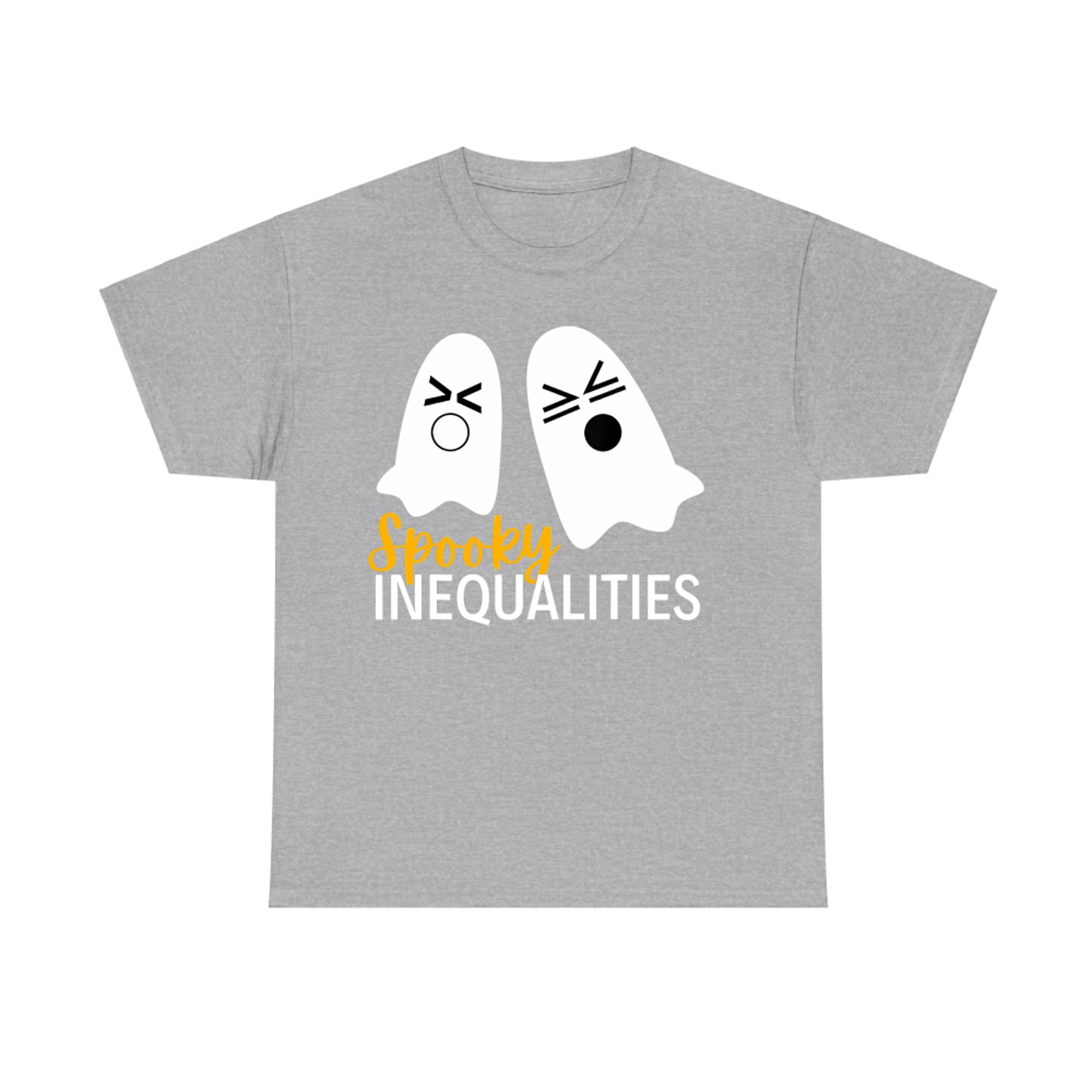 Spooky Ghost Inequalities Funny Halloween Math Teacher T-Shirt