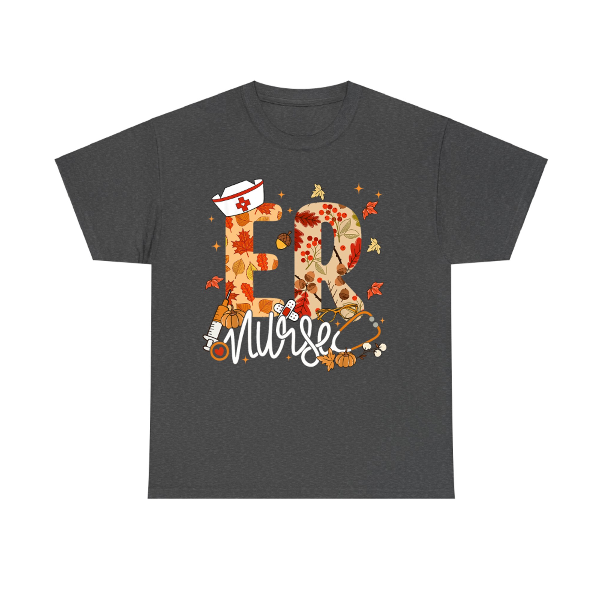 Stethoscope ER Nurse Fall Yall Autumn Leaves Thanksgiving T-Shirt