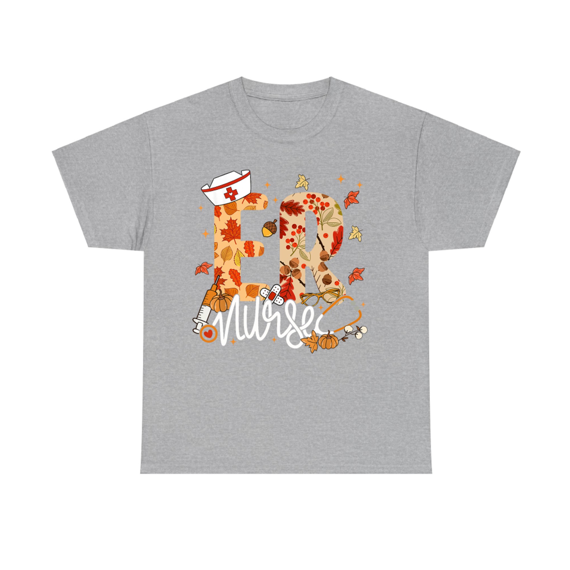 Stethoscope ER Nurse Fall Yall Autumn Leaves Thanksgiving T-Shirt