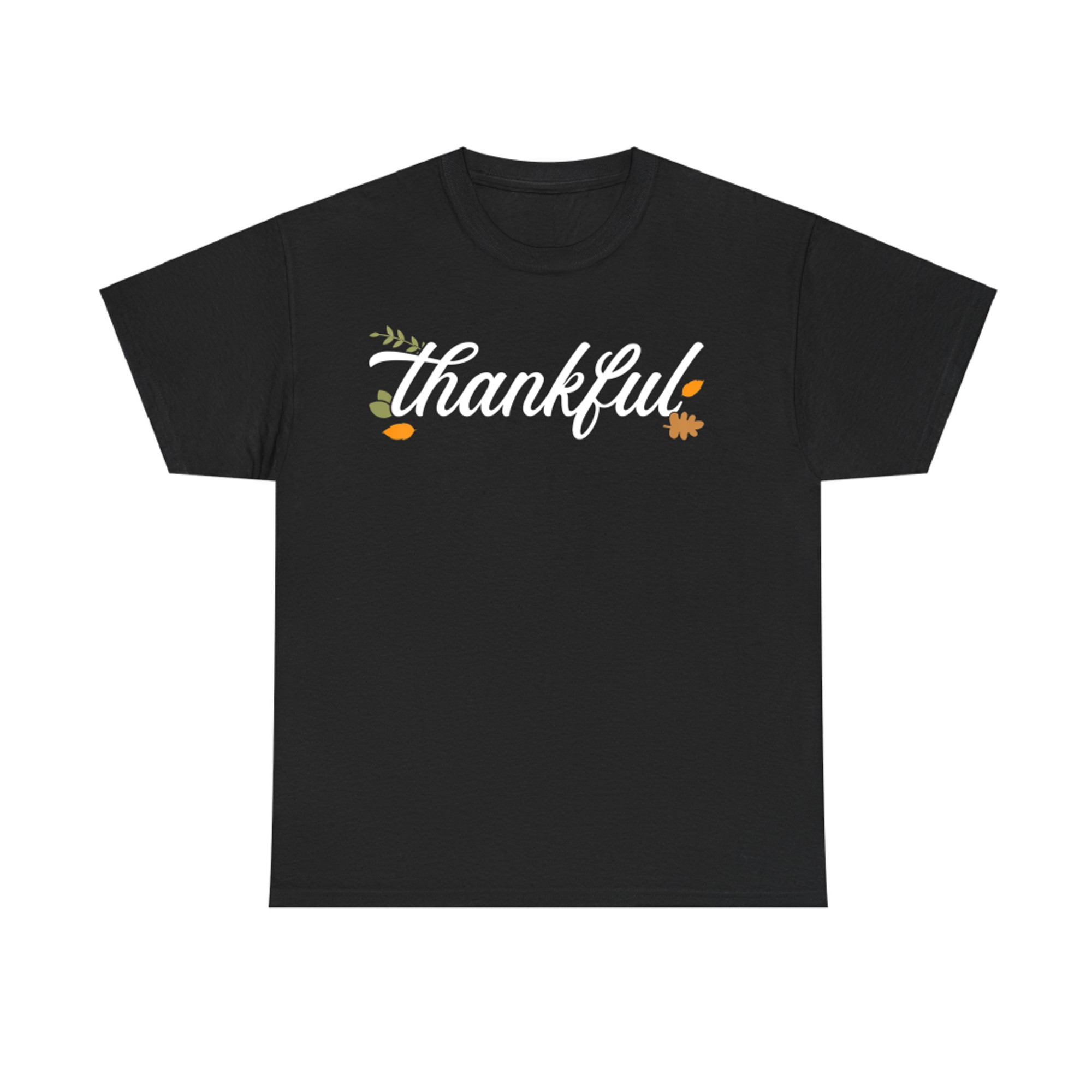 Thankful Autumn Fall Leaves Blessed Grateful Thanksgiving T-Shirt