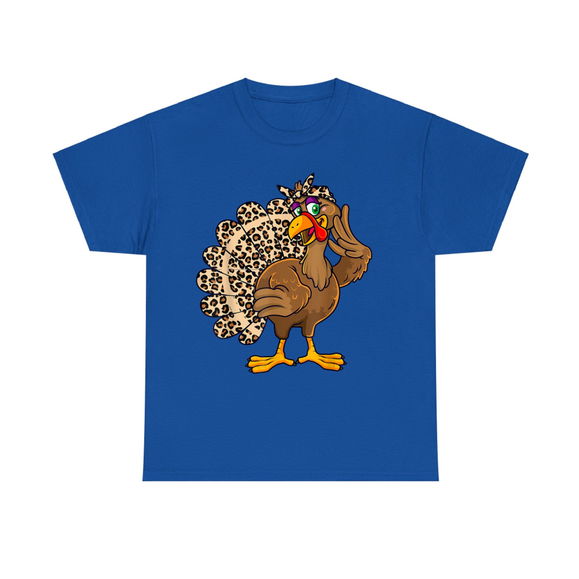 Thanksgiving Cute Turkey Girl Leopard Print Autumn Fall Season T-Shirt