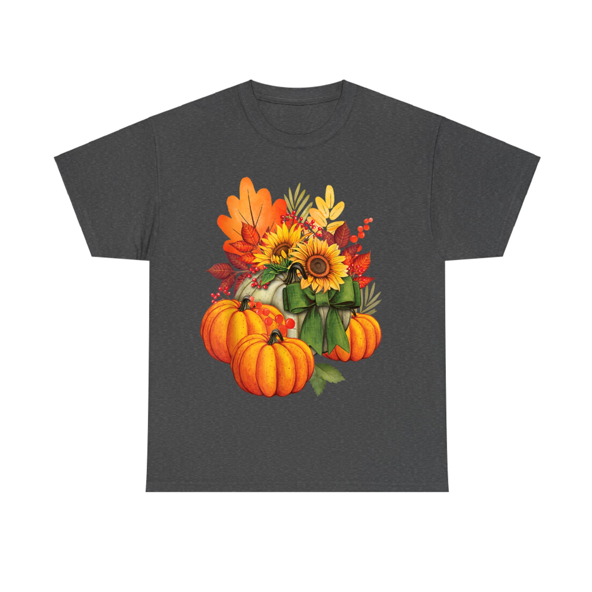 Thanksgiving Pumpkin Sunflower Fall Autumn Holiday T-Shirt