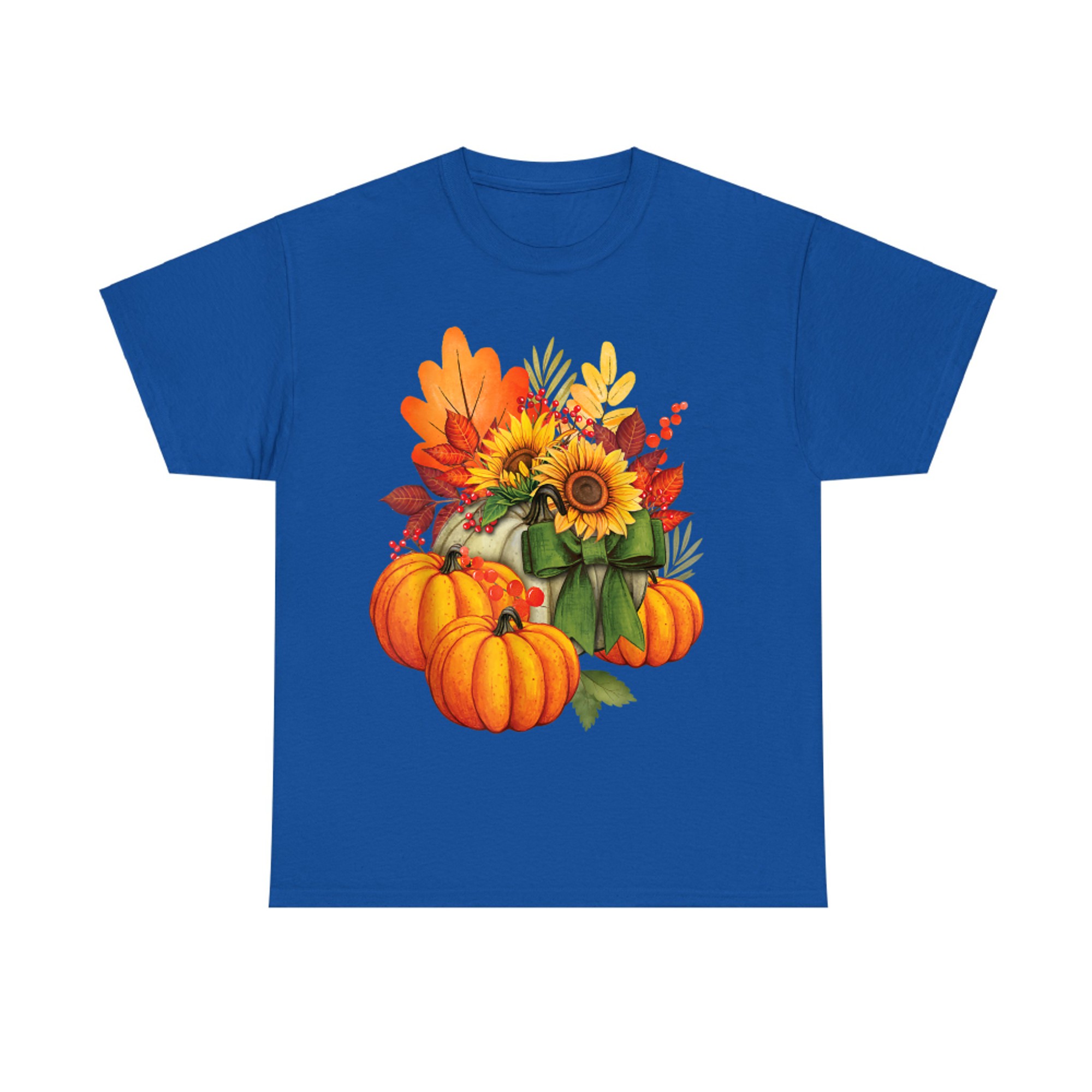 Thanksgiving Pumpkin Sunflower Fall Autumn Holiday T-Shirt