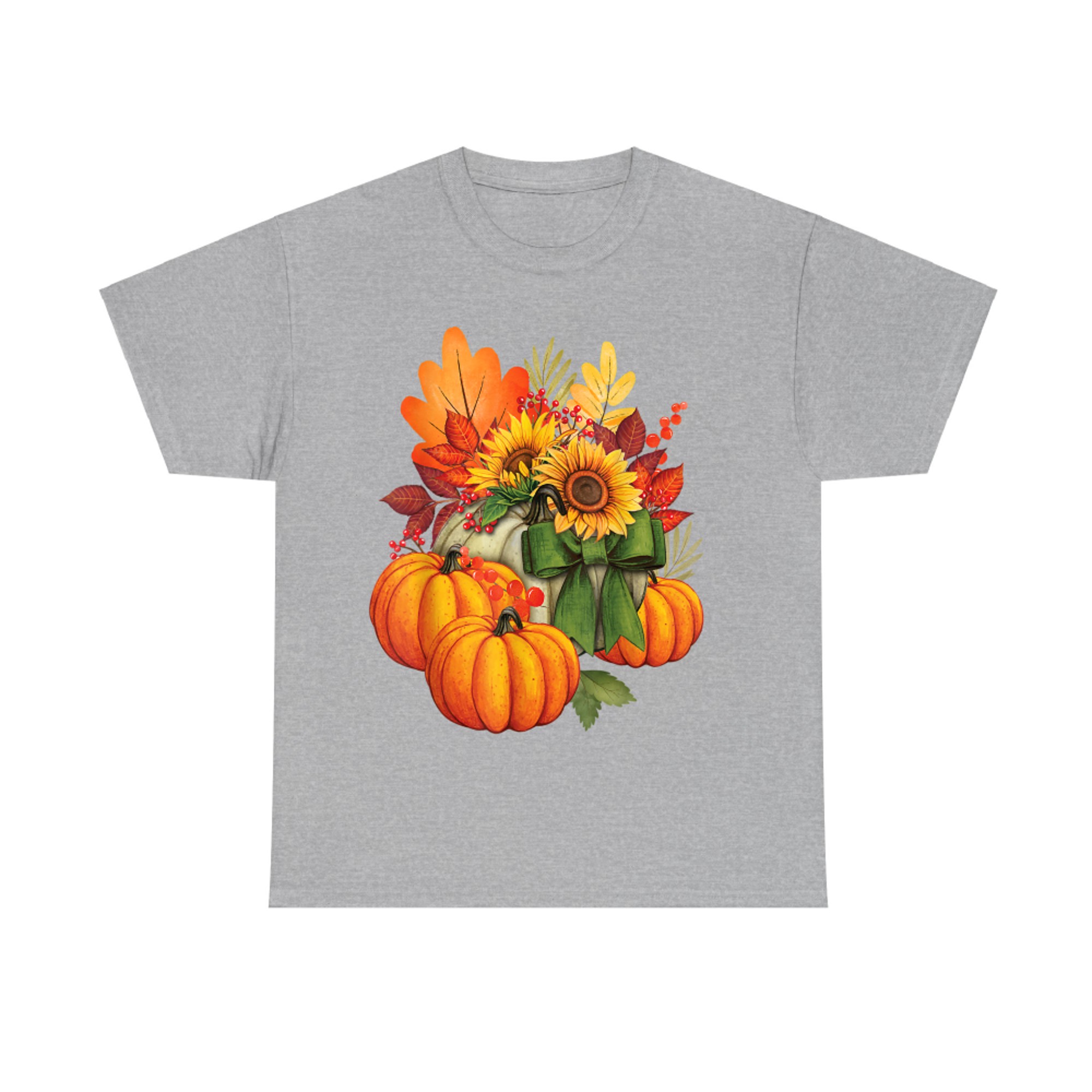 Thanksgiving Pumpkin Sunflower Fall Autumn Holiday T-Shirt
