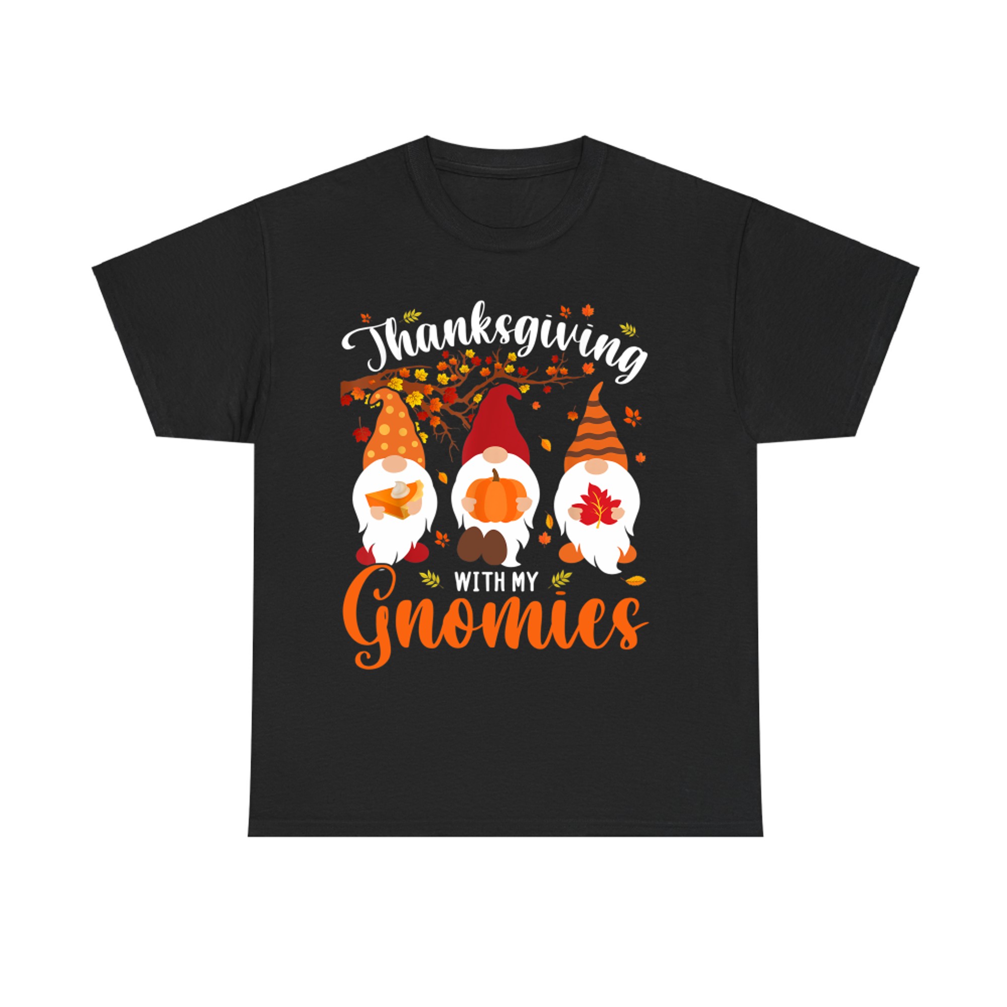 Thanksgiving With My Gnomies Funny Autumn Gnomes Lover T-Shirt