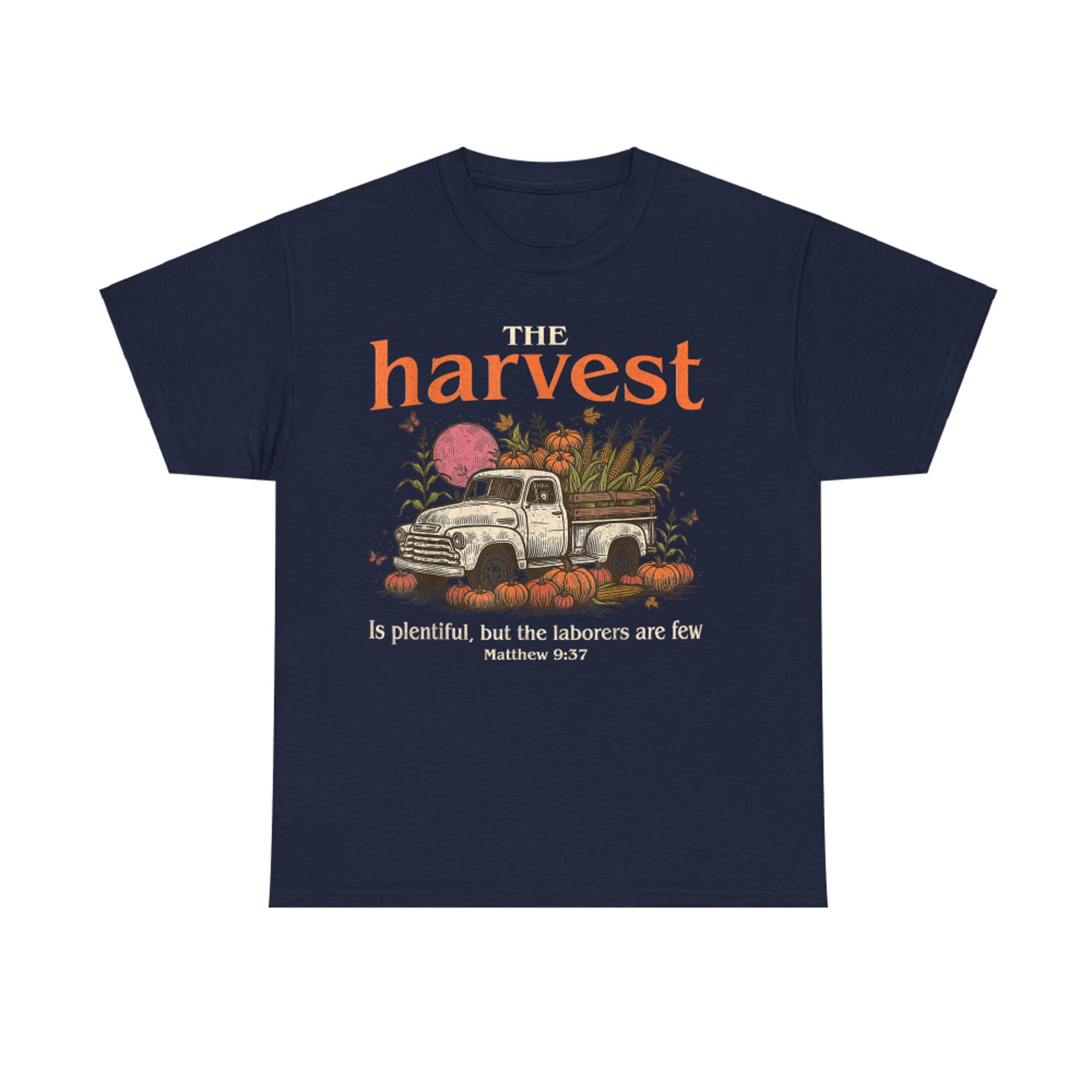 The Harvest Is Plentiful Christian Fall Verse Vintage Truck T-Shirt