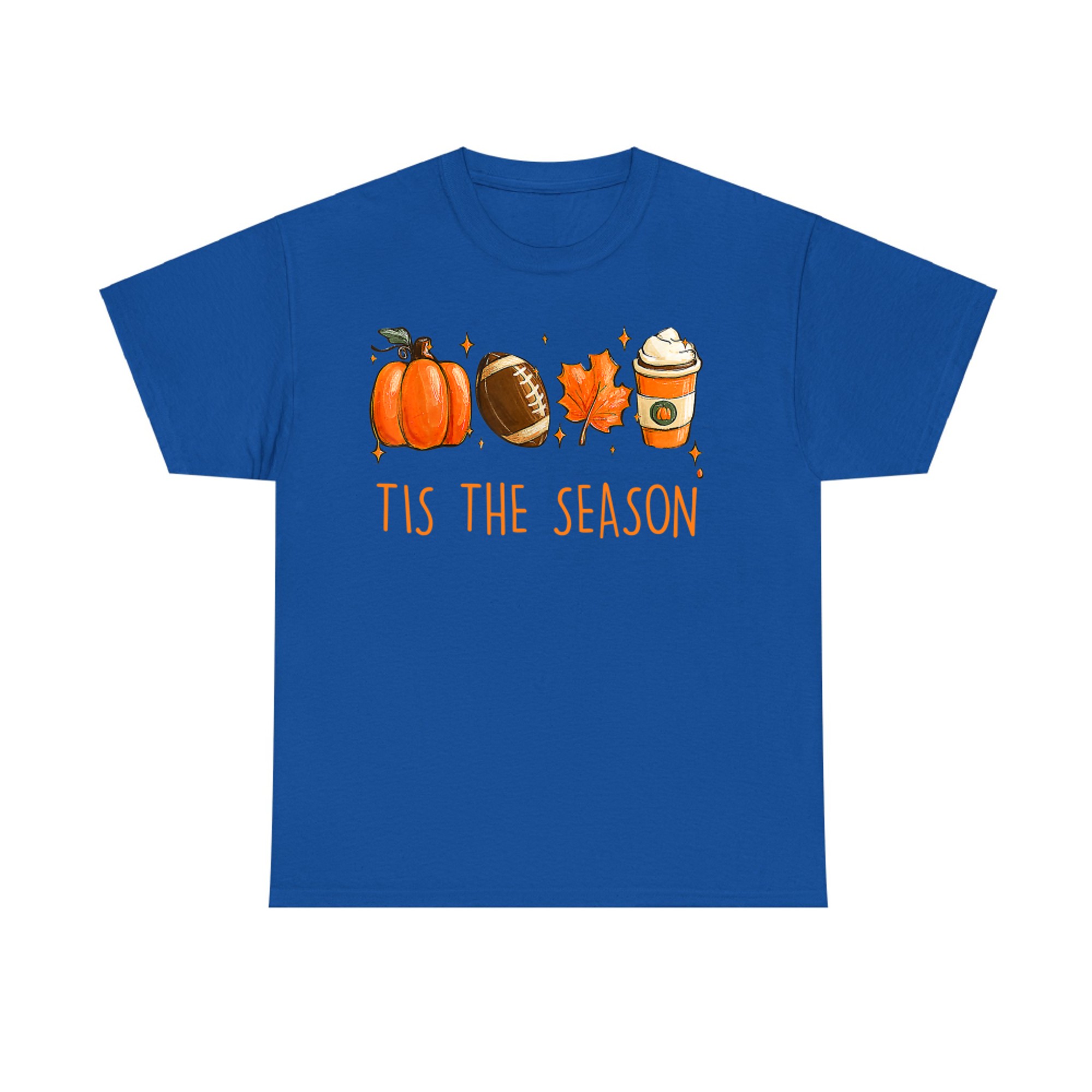 Tis The Season Fall Autumn Football Pumpkin Coffee Leaves T-Shirt
