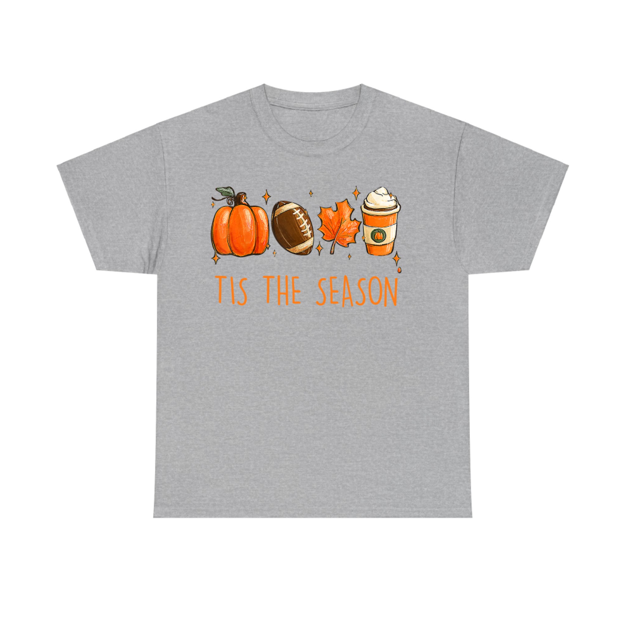 Tis The Season Fall Autumn Football Pumpkin Coffee Leaves T-Shirt