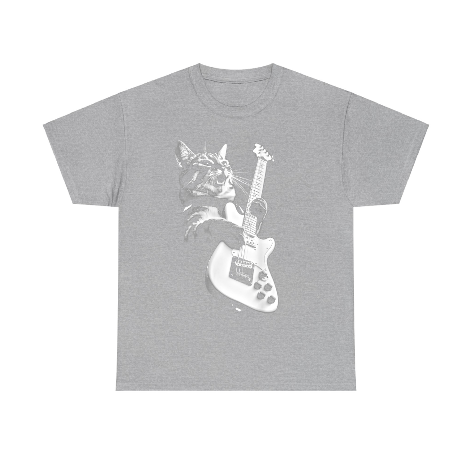 Cool Cat Guitar Player Rock Music Funny T-Shirt