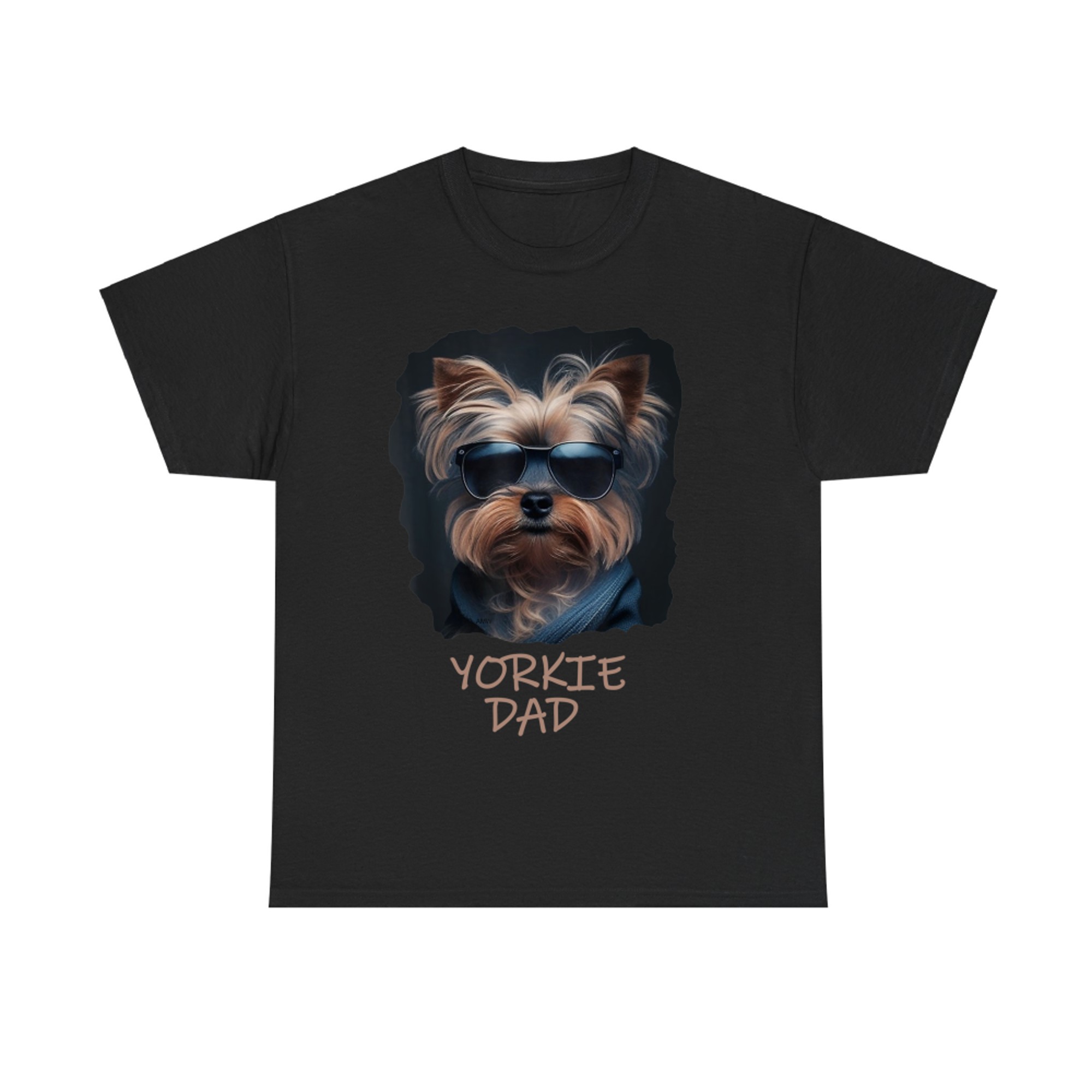 Cool Yorkie Dad Sunglasses Dog Lover T-Shirt
