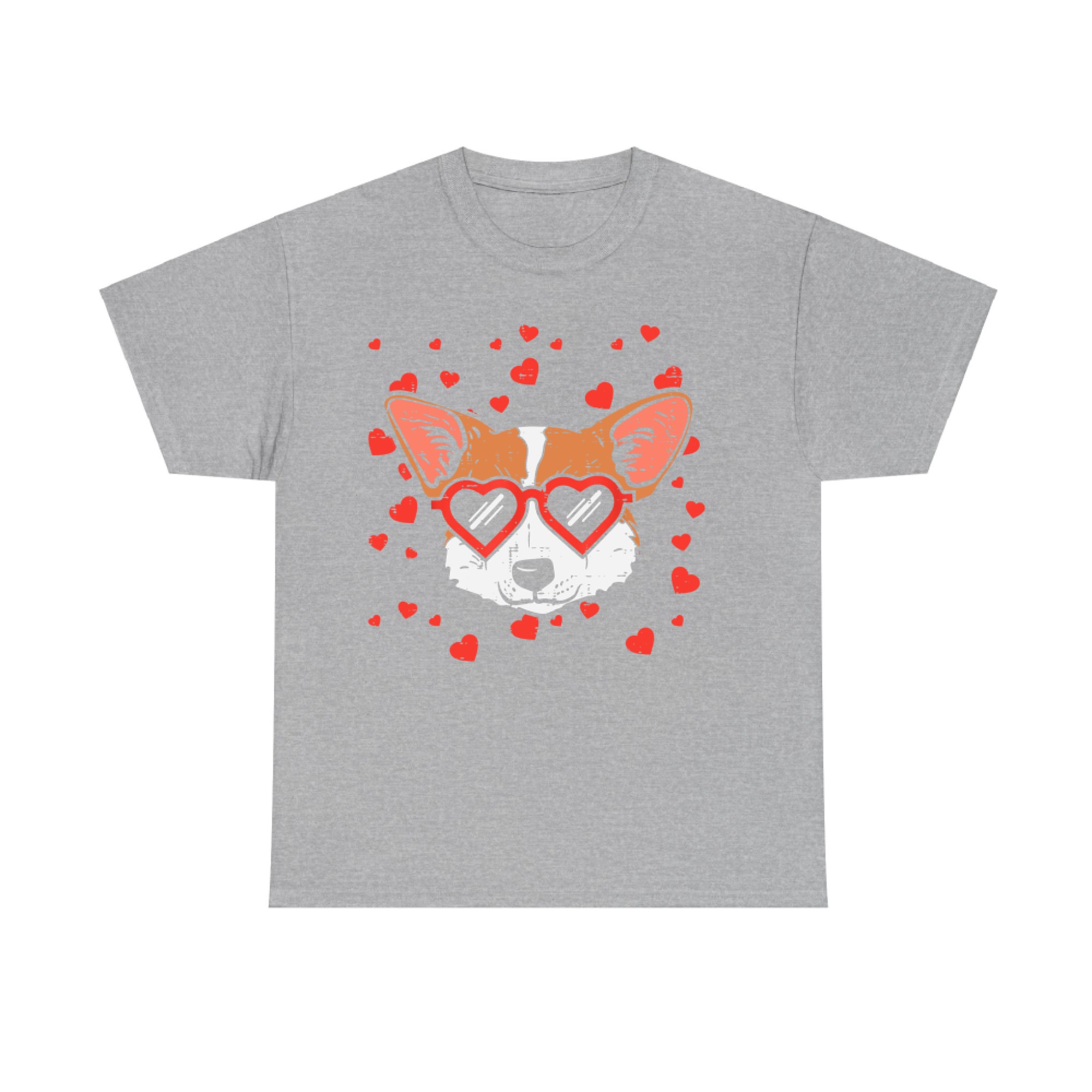 Cute Corgi Dog with Heart Sunglasses Love Hearts T-Shirt