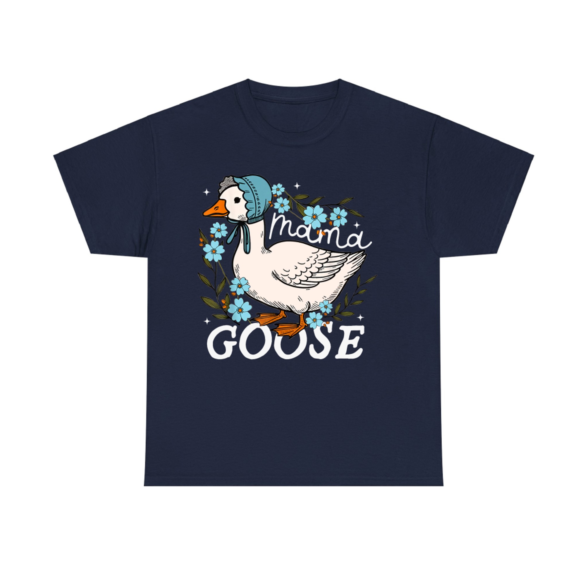 Cute Mama Goose Bonnet Floral Wreath Funny Mom T-Shirt