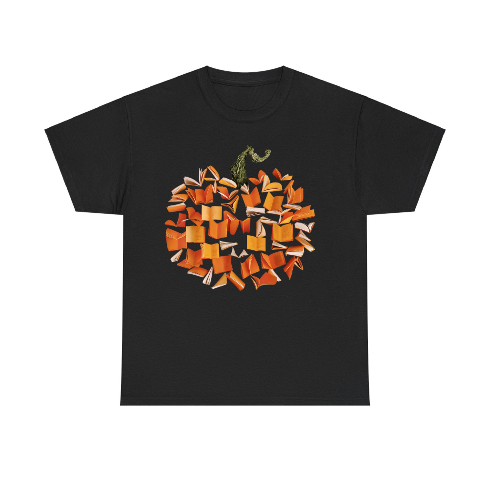 Pumpkin Made of Books Fall Reading Autumn Book Lover T-Shirt