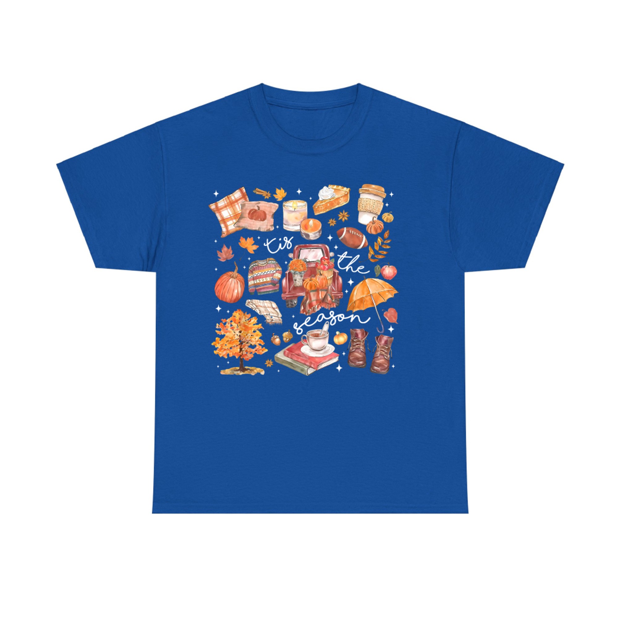 Tis The Season Pumpkin Autumn Fall Y'all Leaves Thanksgiving T-Shirt