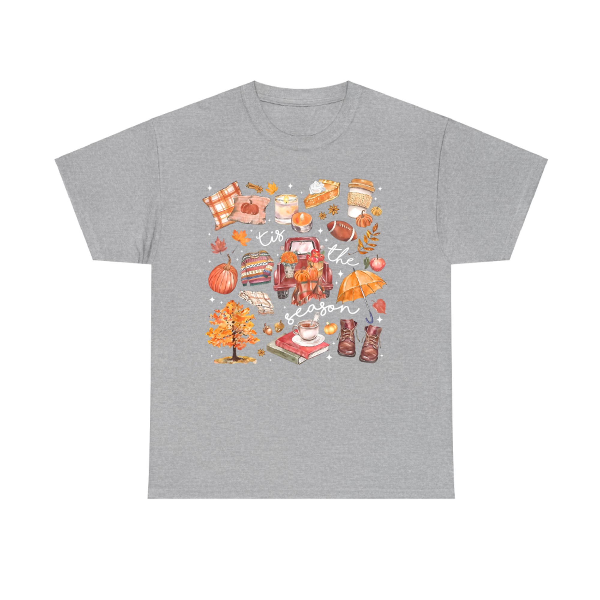 Tis The Season Pumpkin Autumn Fall Y'all Leaves Thanksgiving T-Shirt