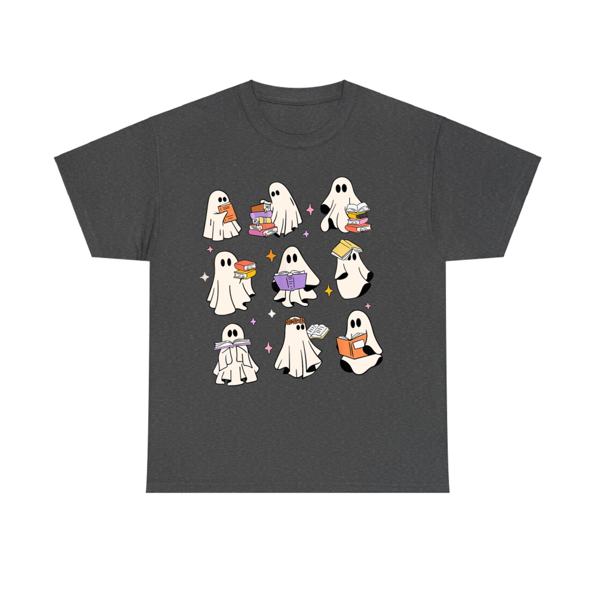 Vintage Halloween Reading Ghost Autumn Fall Spooky T-Shirt