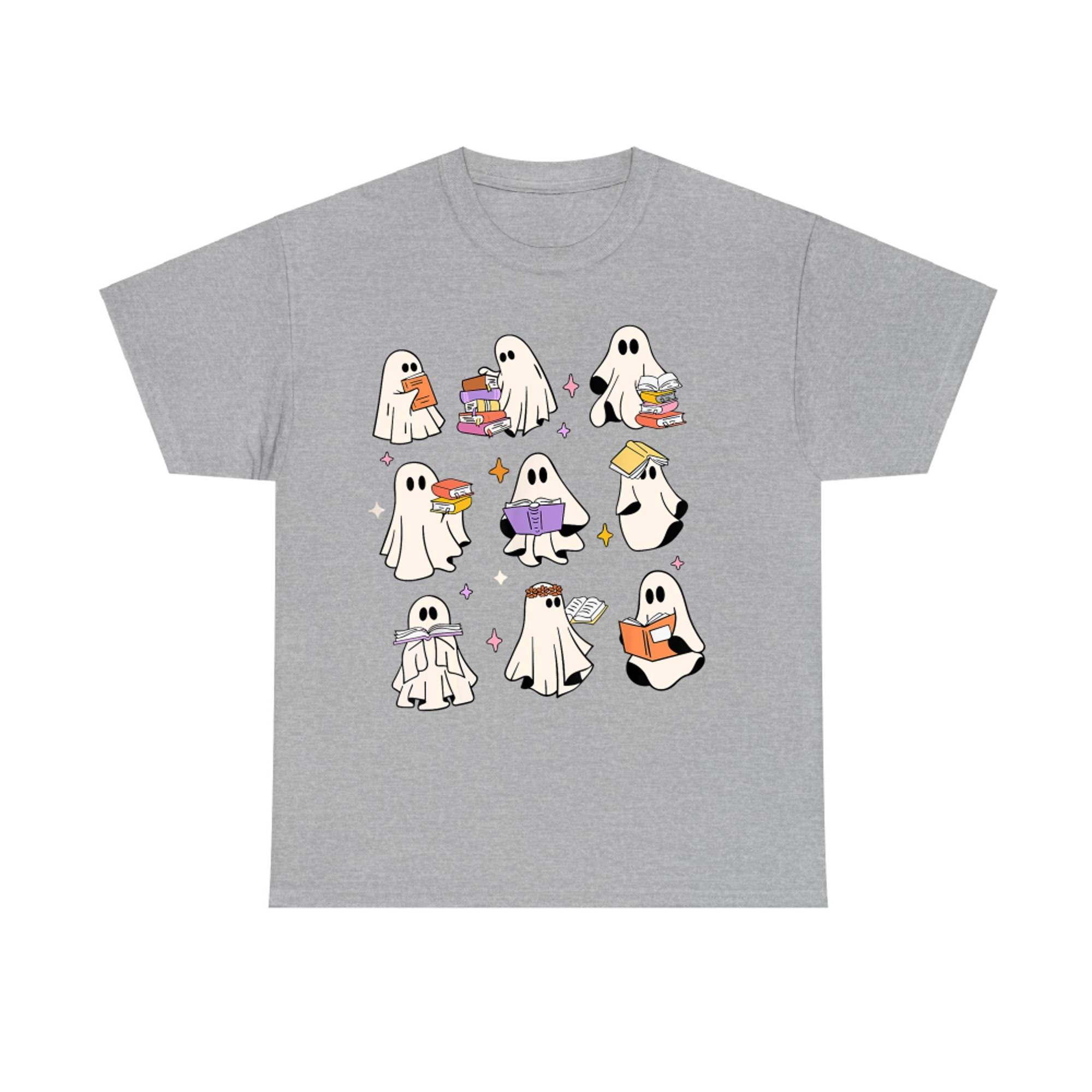 Vintage Halloween Reading Ghost Autumn Fall Spooky T-Shirt