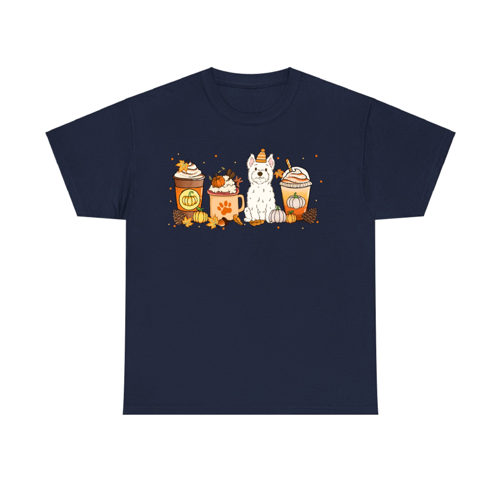 Westie Coffee Pumpkin Spice Dog Lovers Fall Thanksgiving T-Shirt