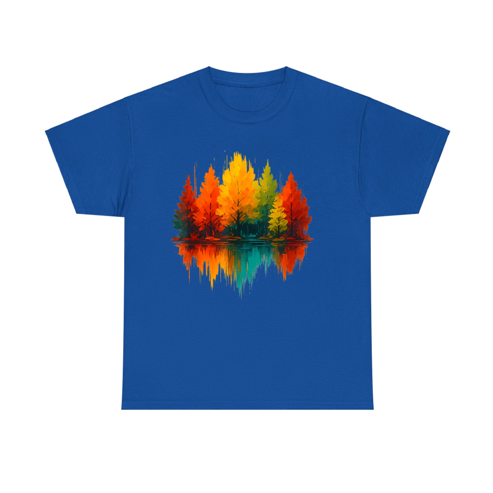 Colorful Forest Reflection Abstract Nature Tree Landscape T-Shirt