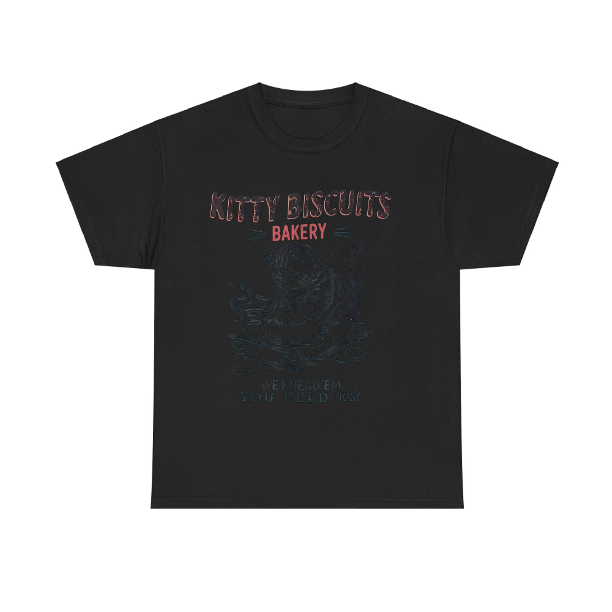 Funny Kitty Biscuits Bakery Cat Meme Baking Pun Design T-Shirt