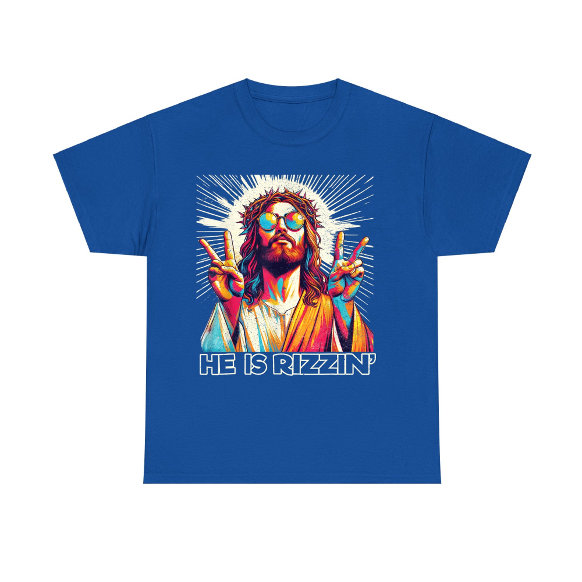 He Is Rizzin Funny Retro Jesus Meme Easter Christian Aesthetic T-Shirt