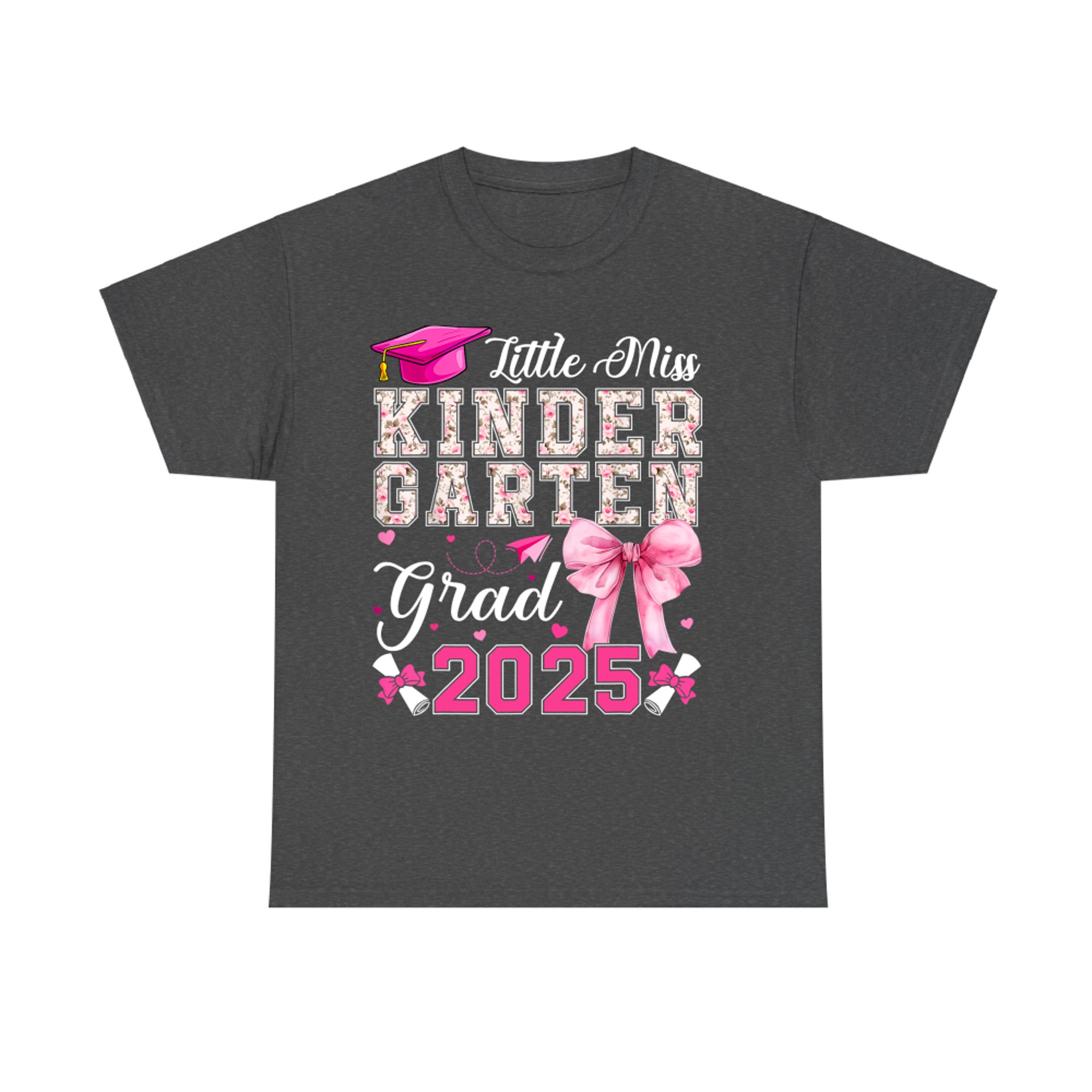 Little Miss Kindergarten Graduation Coquette Bow T-Shirt