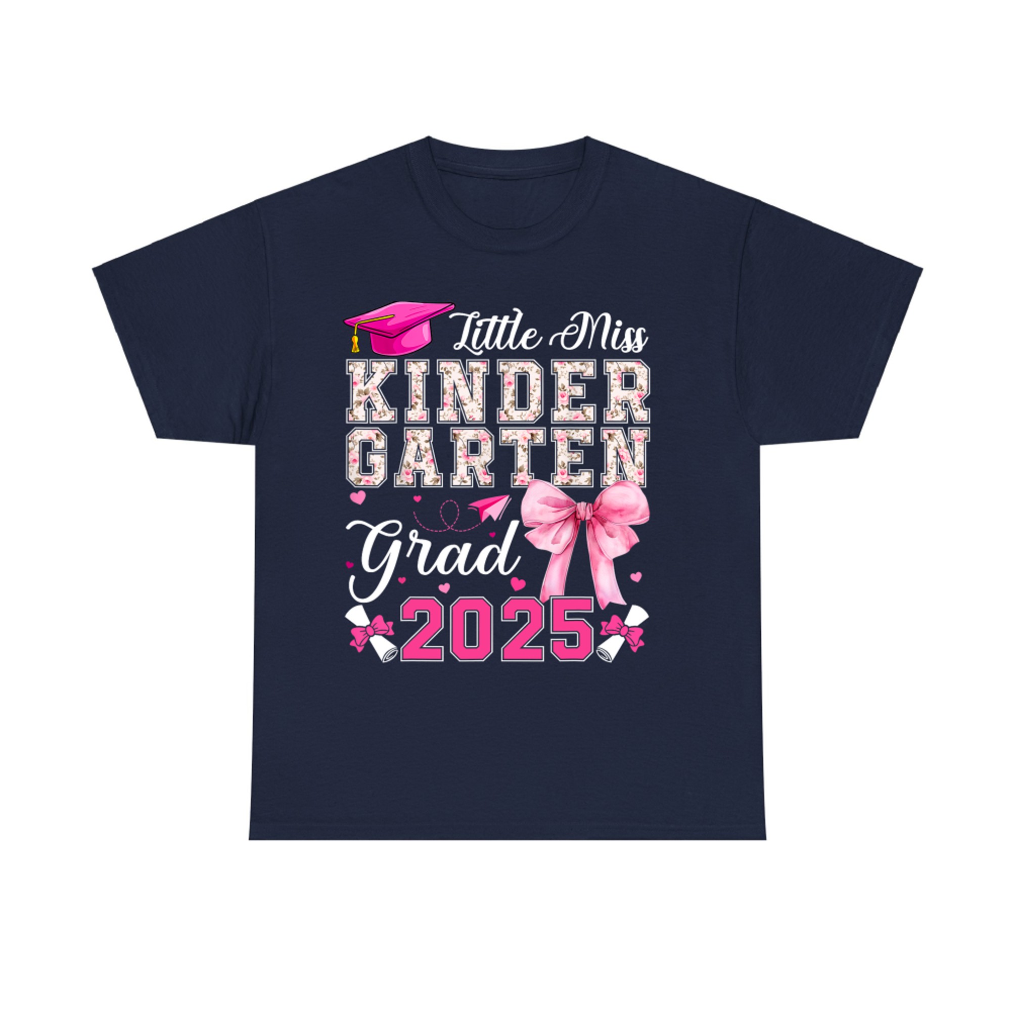 Little Miss Kindergarten Graduation Coquette Bow T-Shirt