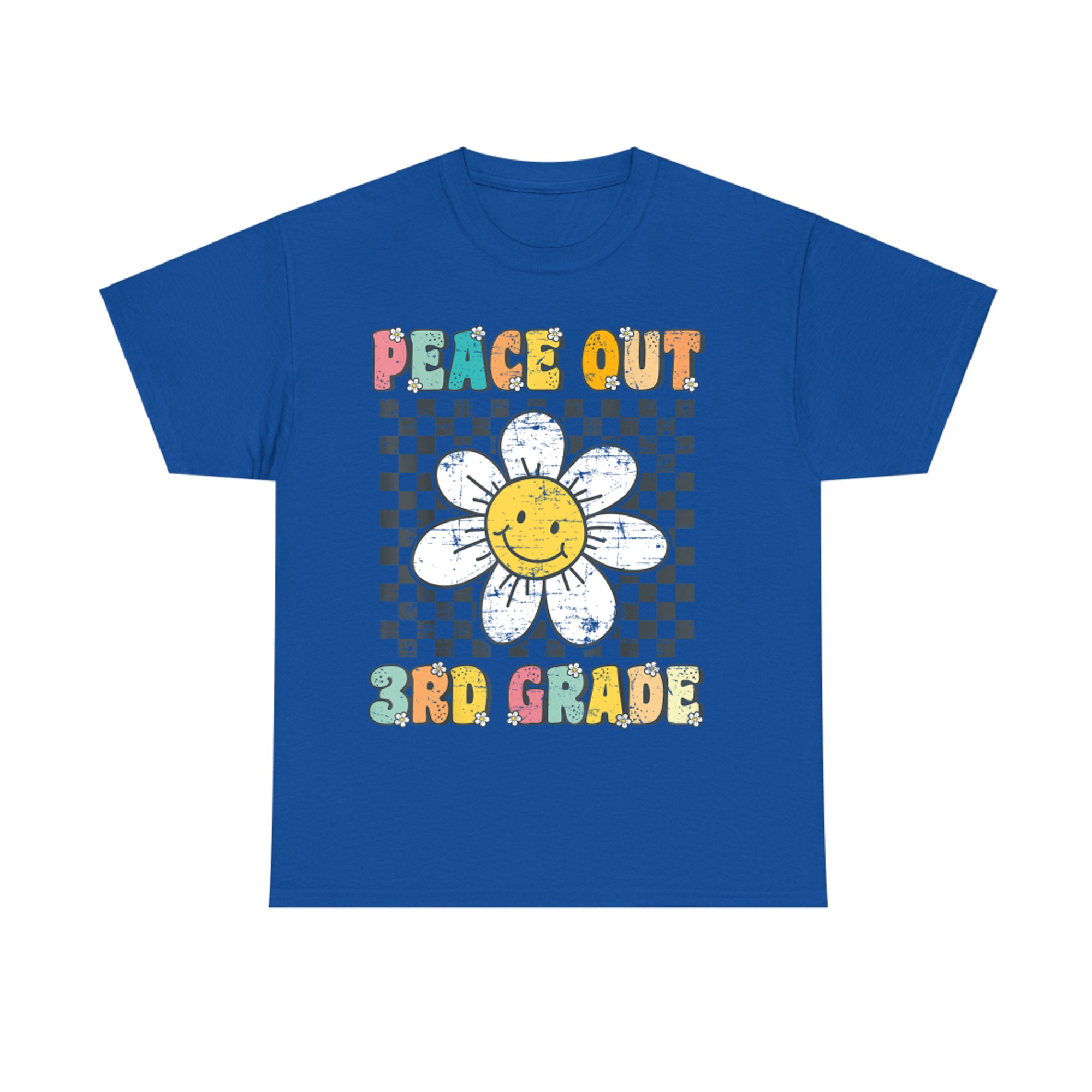 Peace Out 3rd Grade Retro Daisy Smiley Face Last Day of School T-Shirt