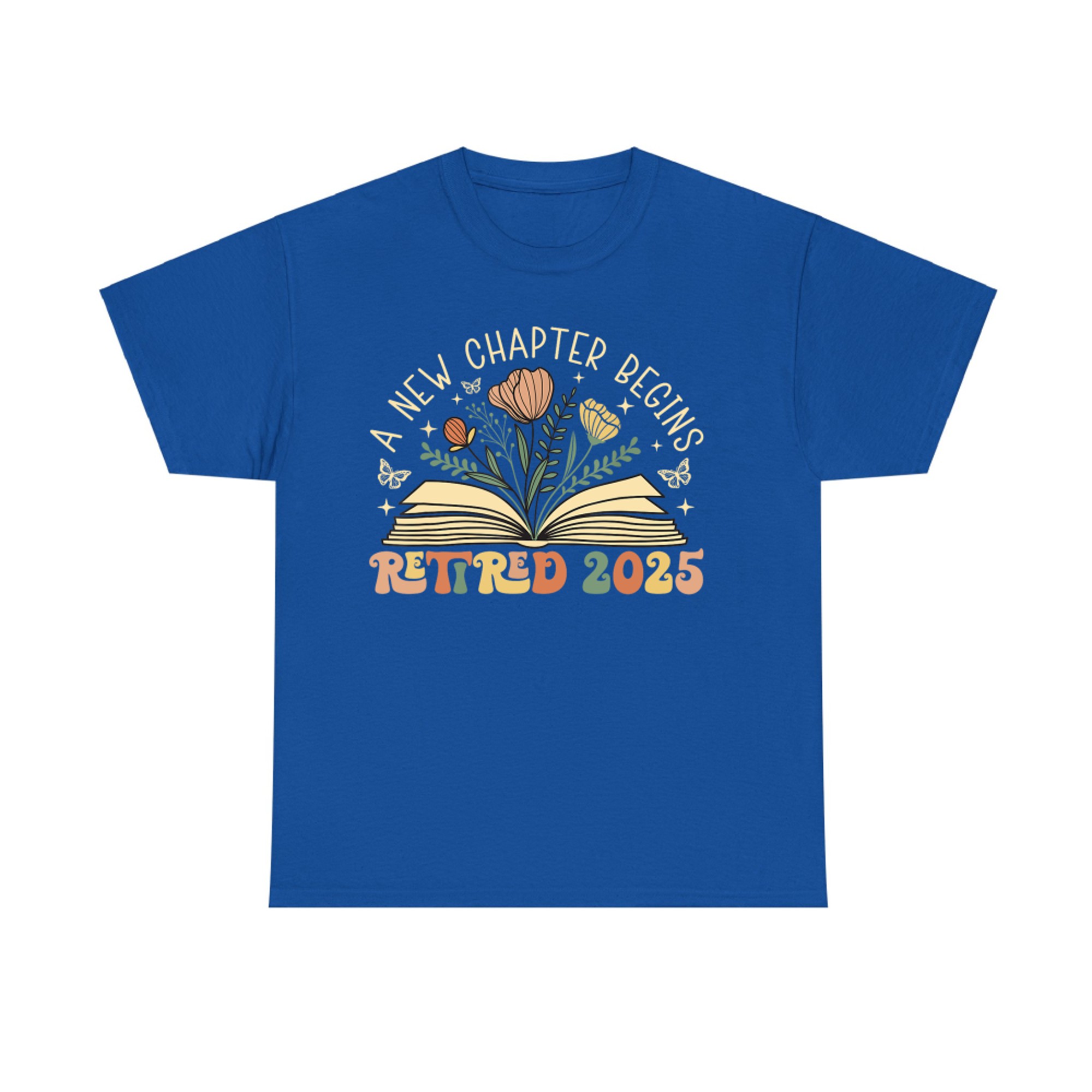 Retired Teacher A New Chapter Begins Floral Book T-Shirt