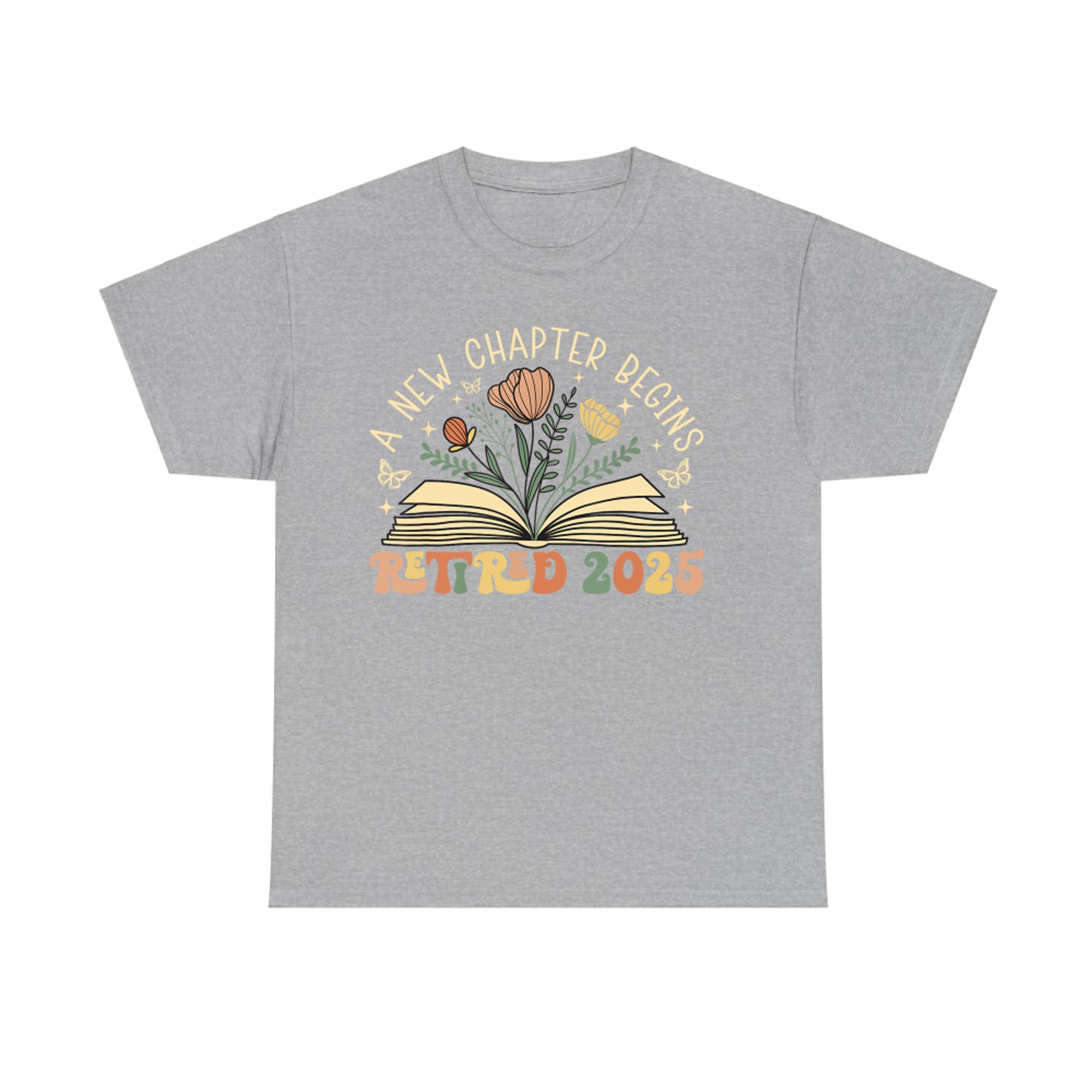 Retired Teacher A New Chapter Begins Floral Book T-Shirt