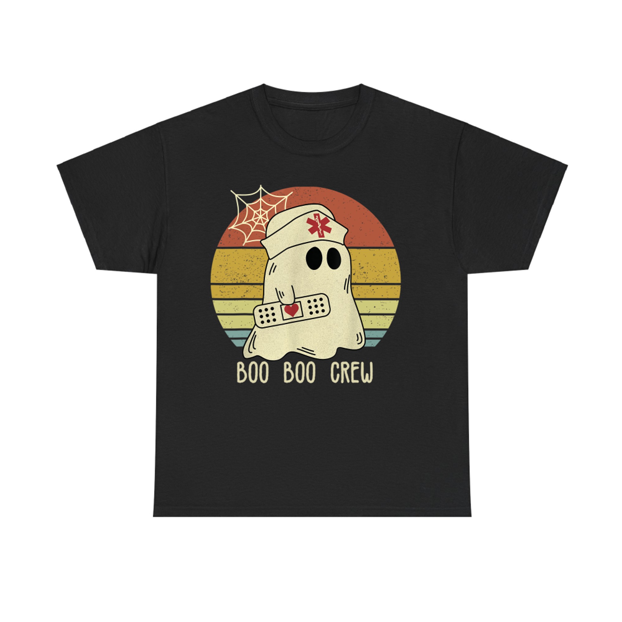 Boo Boo Crew Nurse Ghost Halloween Retro T-Shirt
