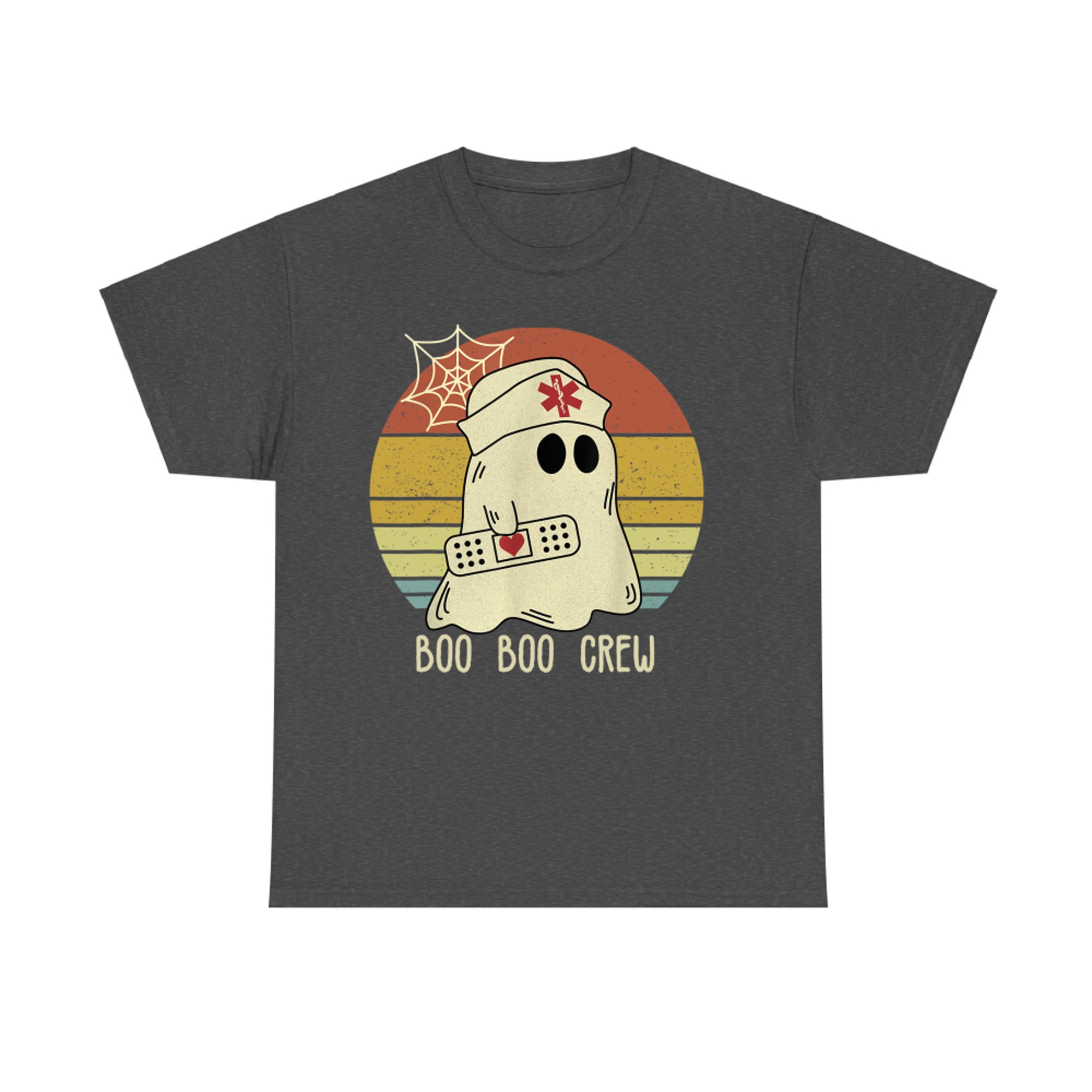Boo Boo Crew Nurse Ghost Halloween Retro T-Shirt