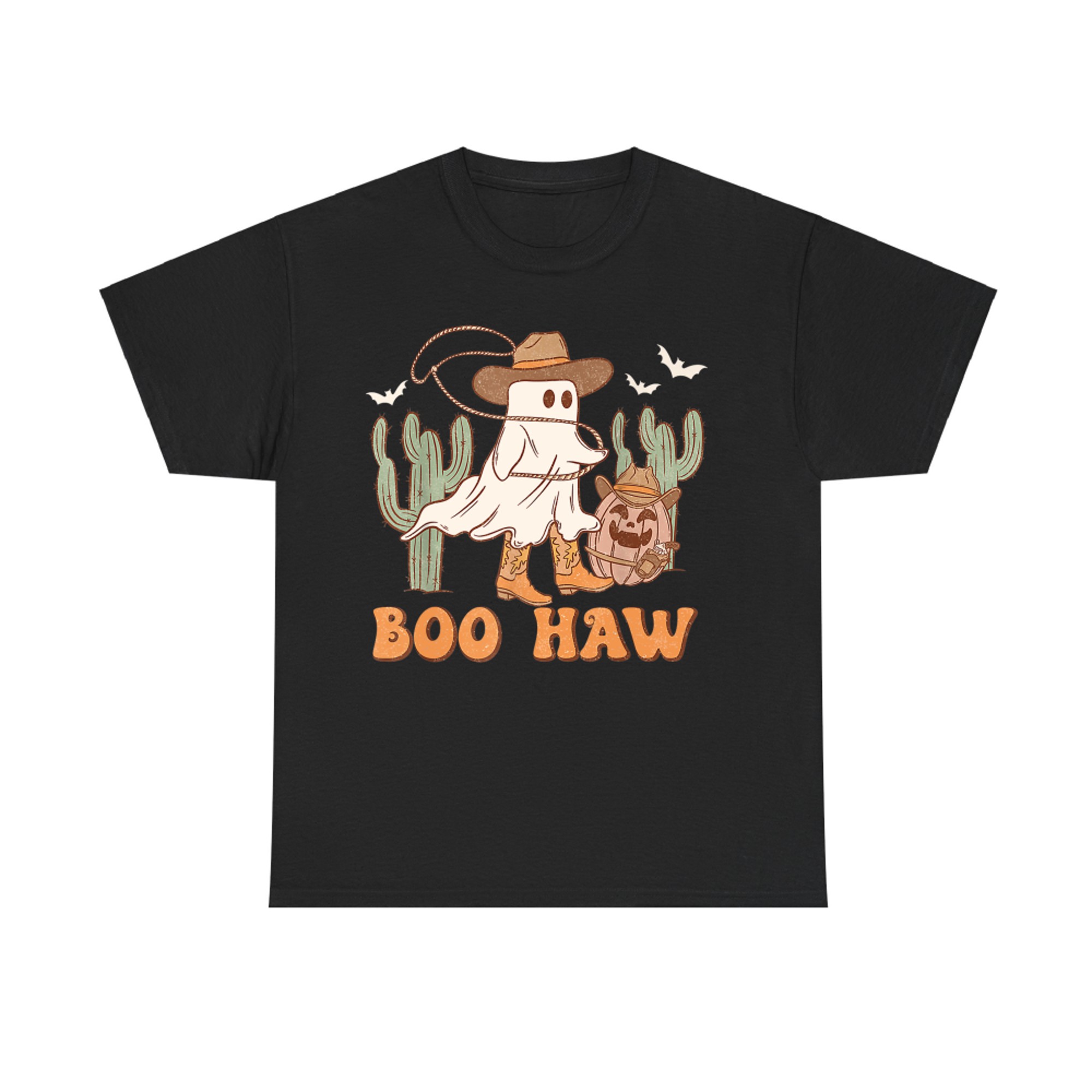 Boo Haw Ghost Cowboy Halloween Western T-Shirt