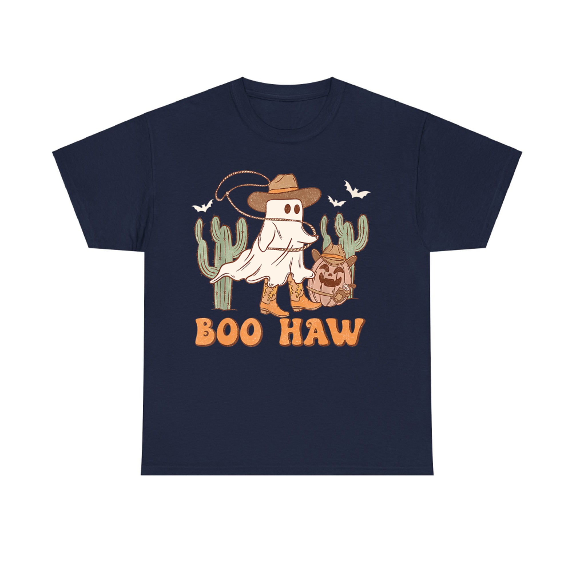 Boo Haw Ghost Cowboy Halloween Western T-Shirt