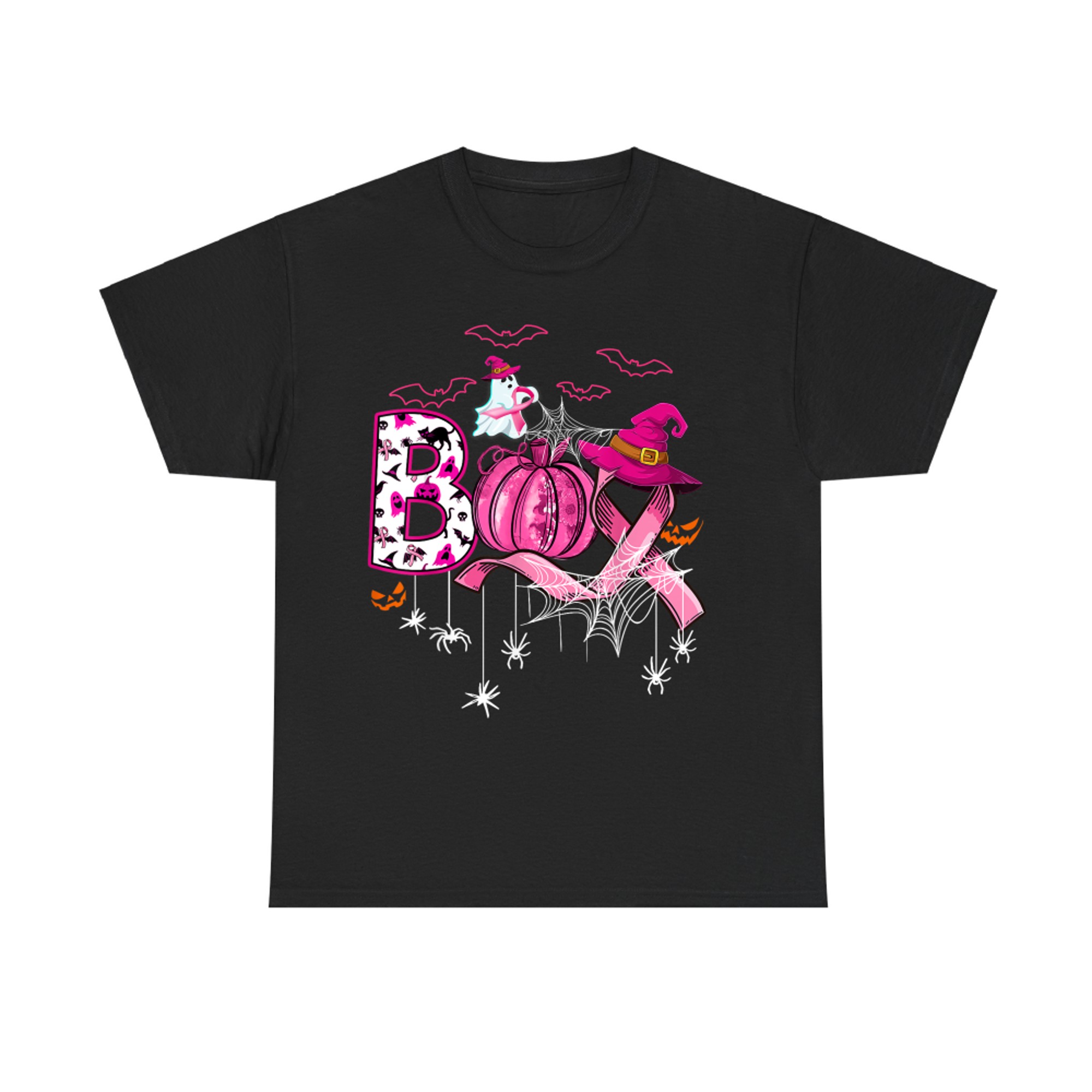 Boo Pink Ribbon Breast Cancer Awareness Halloween T-Shirt